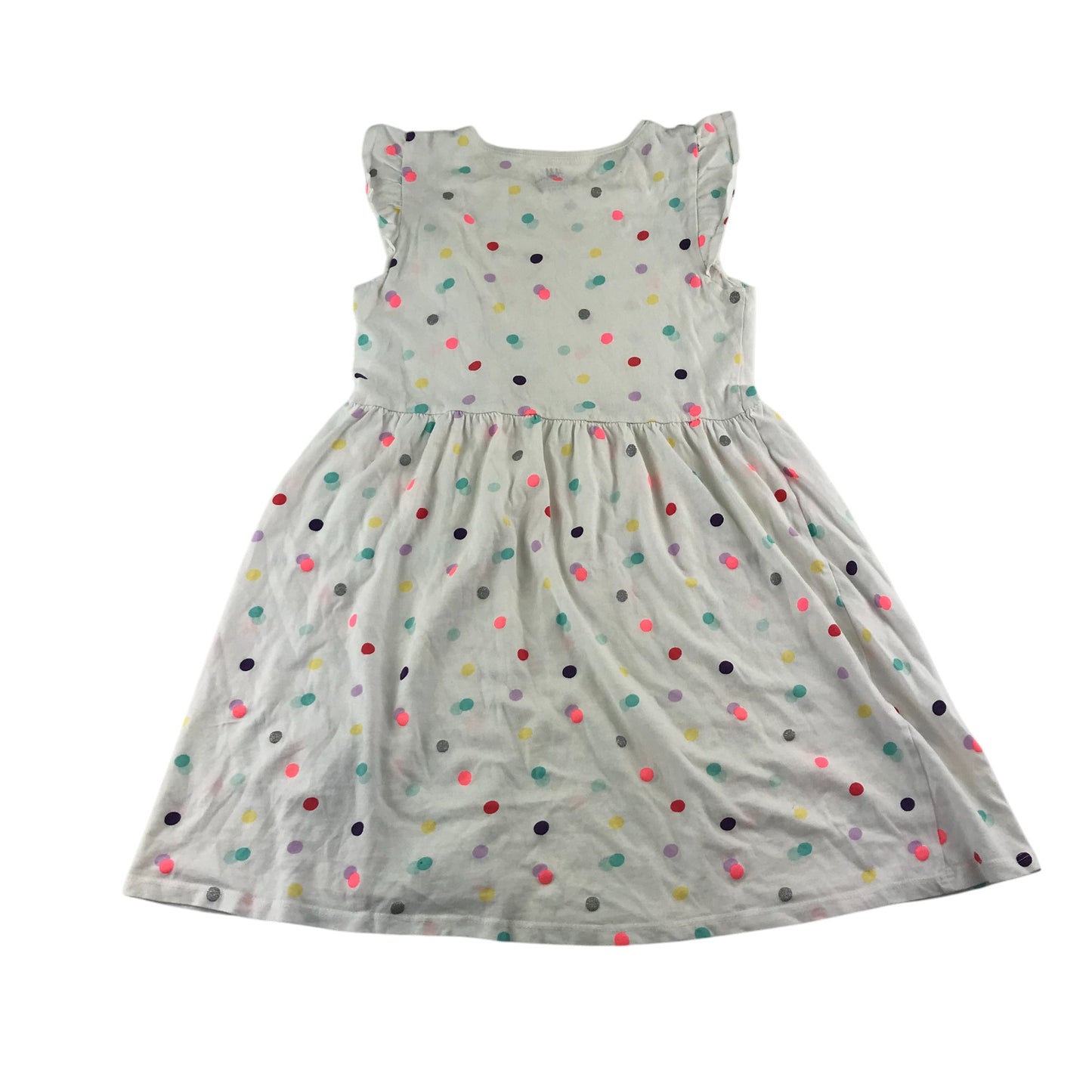 H&M dress 9-10 years white multicolour polka dots