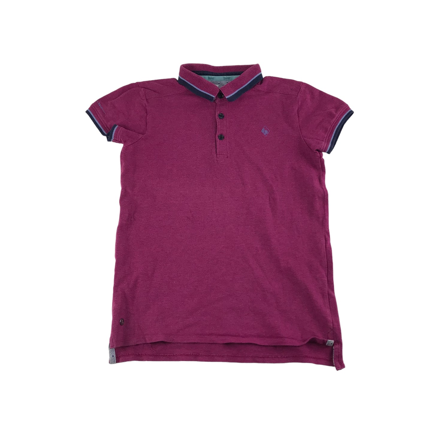 Ted Baker Polo Shirt Age 9 Dark Fuchsia Pink Short Sleeve