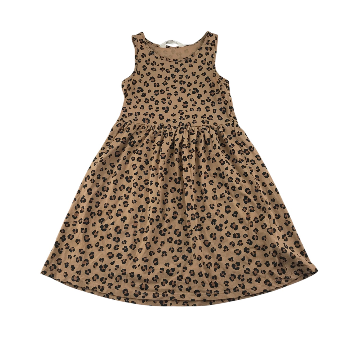 H&M dress 7-8 years brown leopard animal print cotton