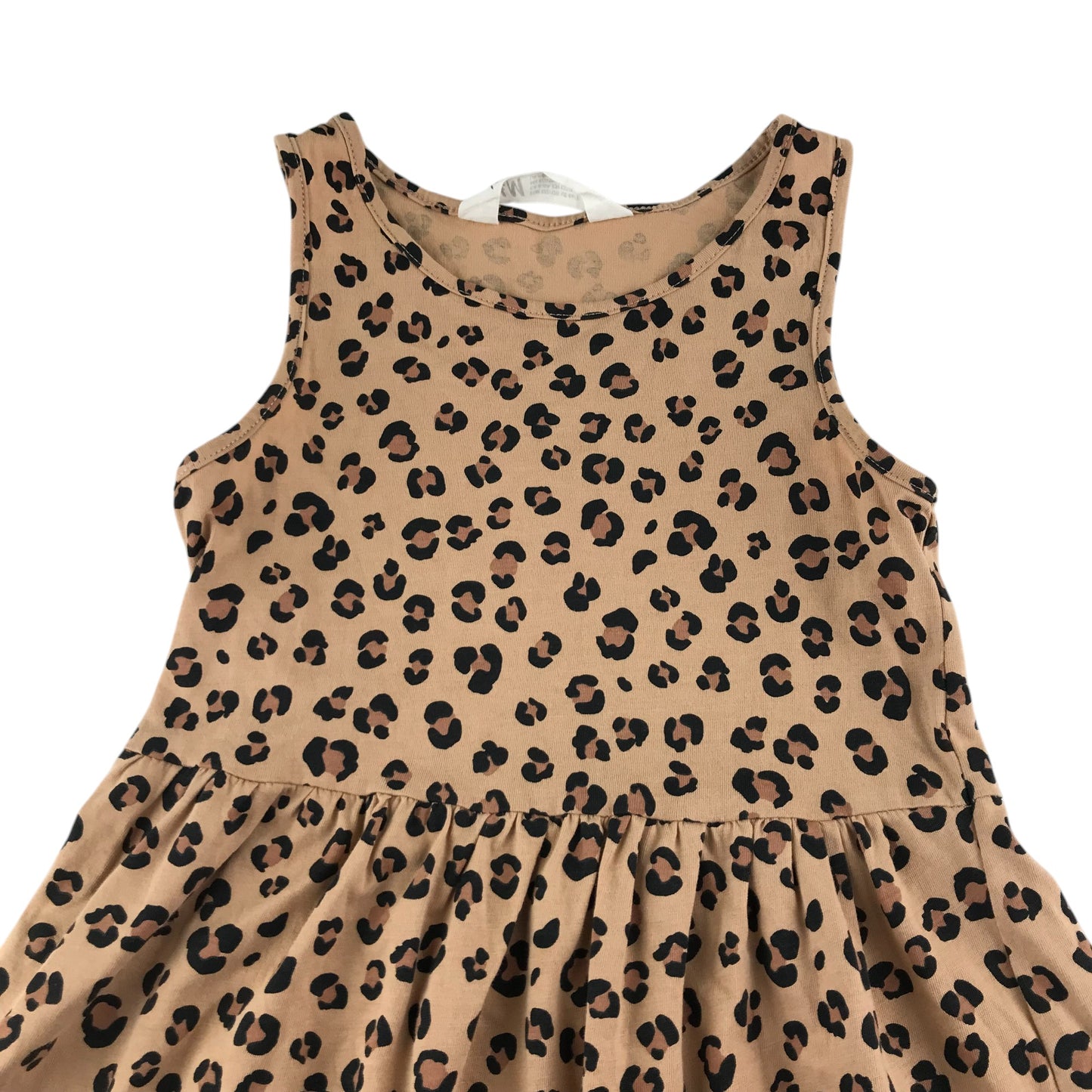 H&M dress 7-8 years brown leopard animal print cotton