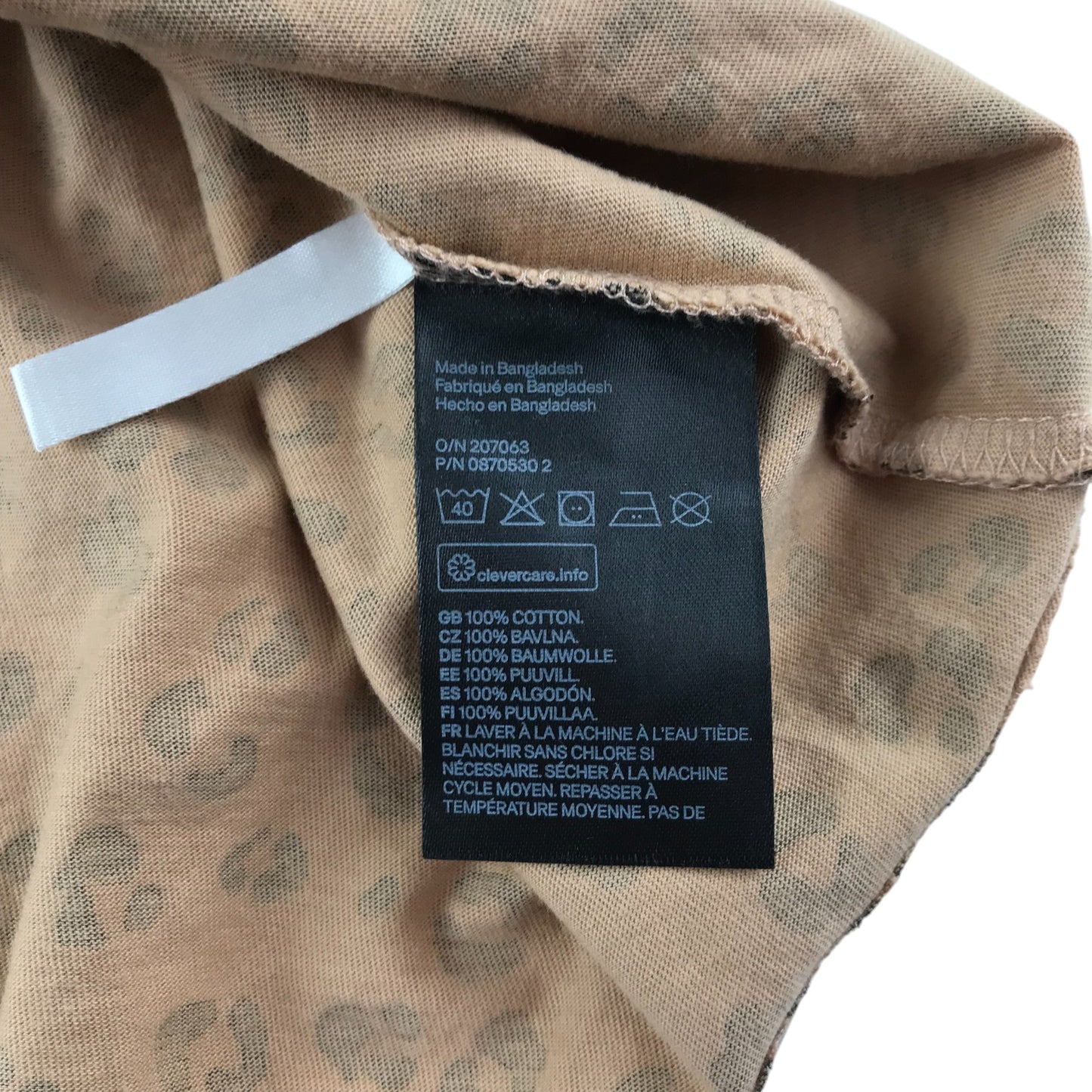H&M dress 7-8 years brown leopard animal print cotton