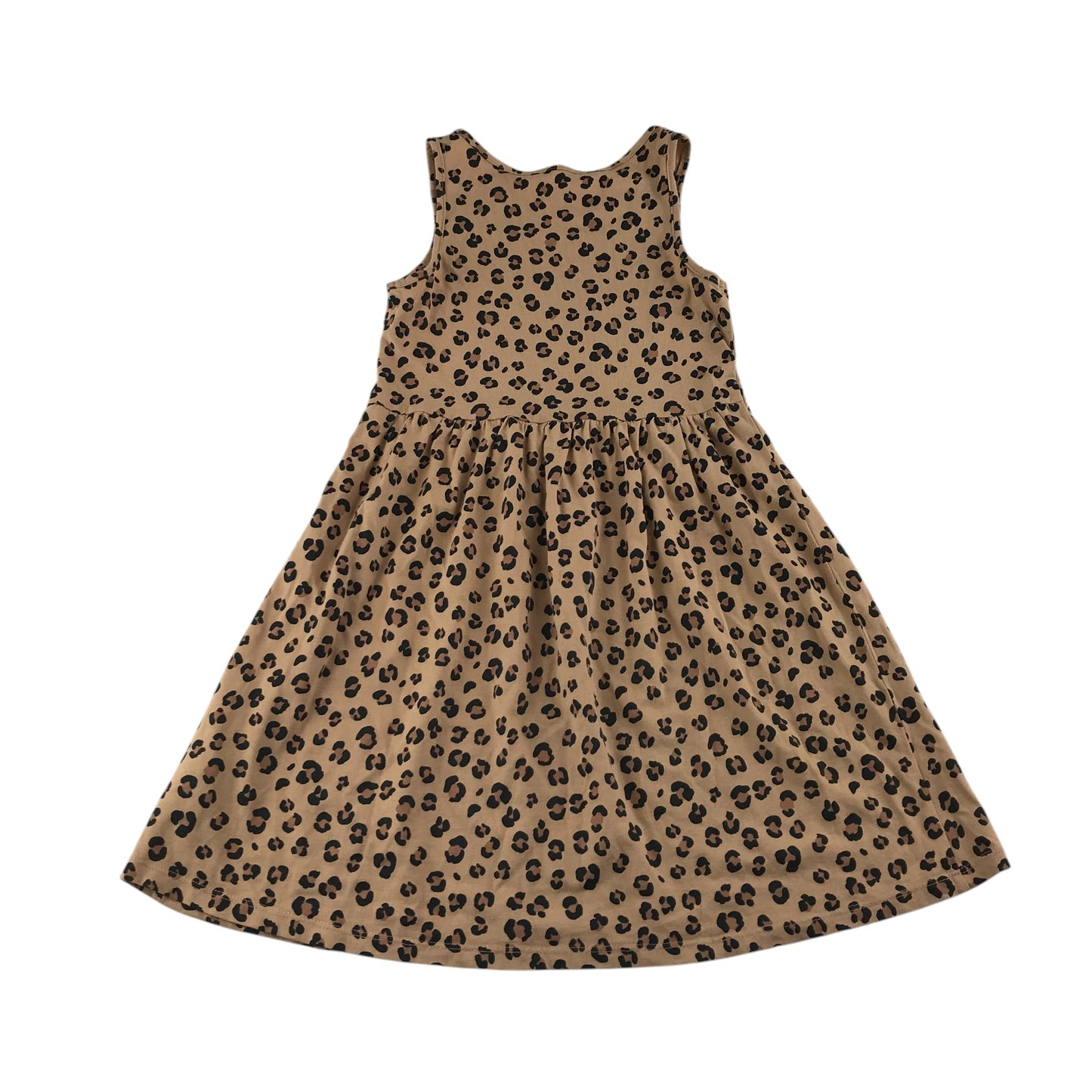 H&M dress 7-8 years brown leopard animal print cotton
