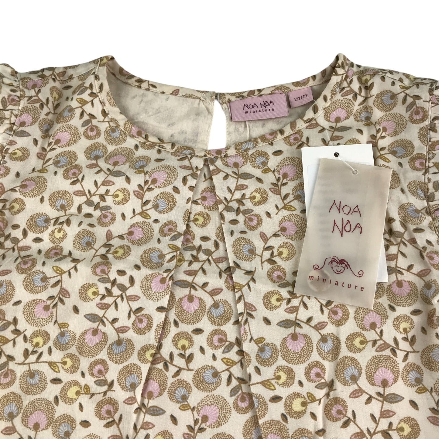 Noa Noa dress 6-7 years light brown floral cotton