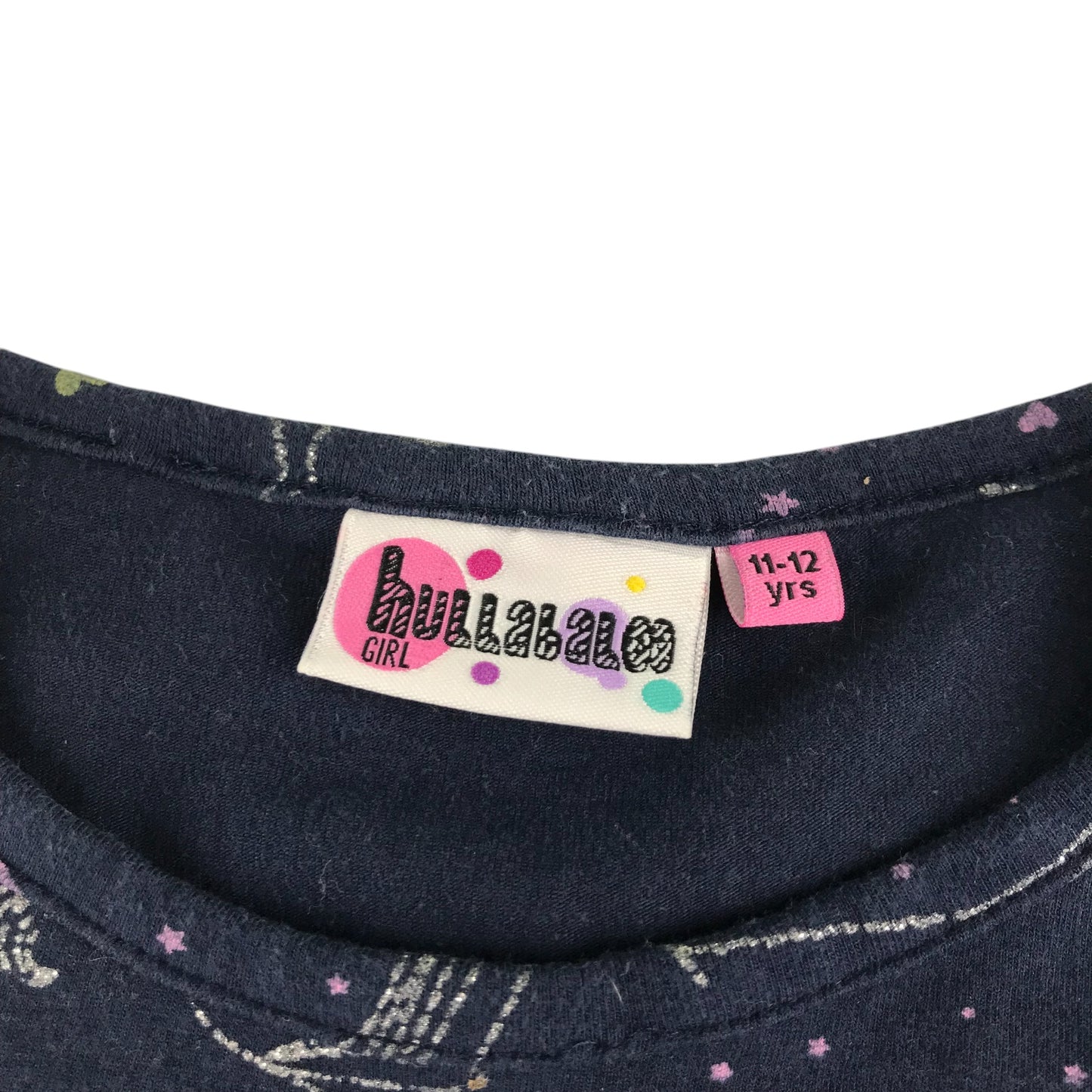 Hullabaloo dress 11-12 years navy with unicorns and love heart print