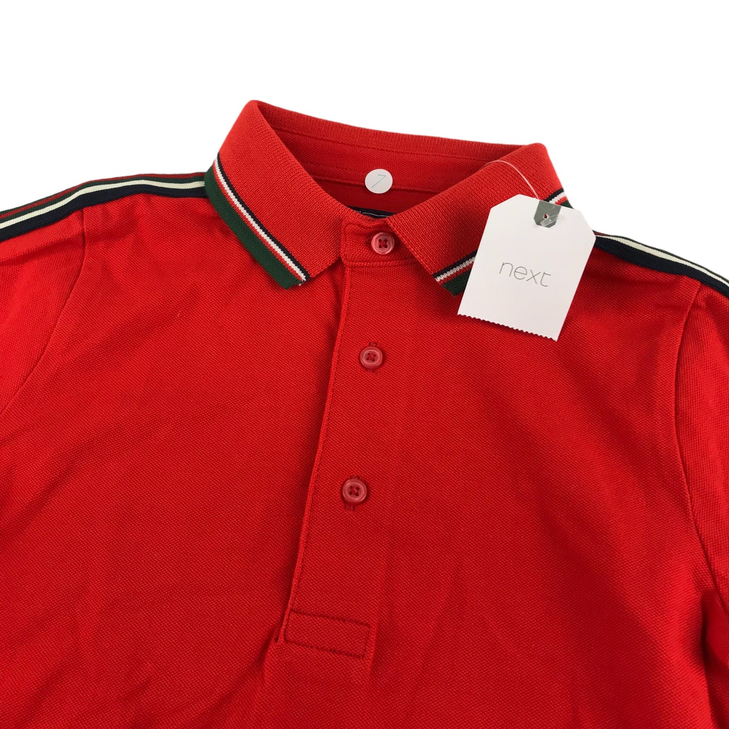 Next Polo Shirt Age 7 Red Short Sleeve