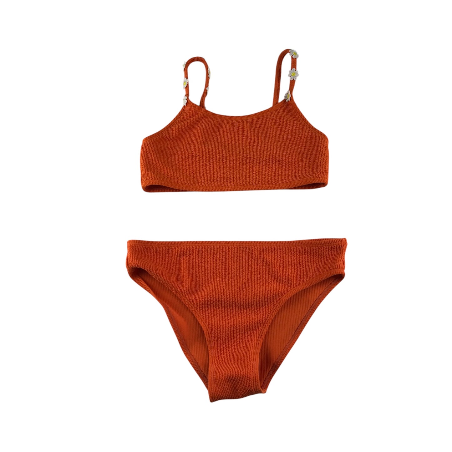 Primark swimsuit 11-12 years orange 2-piece set with daisy details
