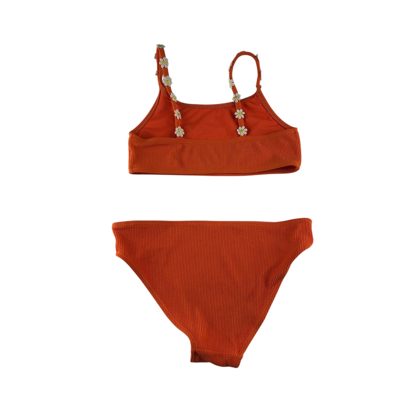 Primark swimsuit 11-12 years orange 2-piece set with daisy details