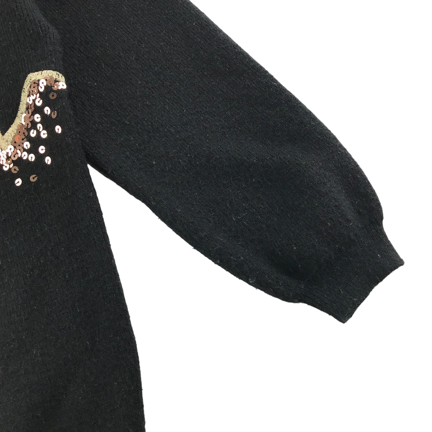 Tu Knit Jumper 7-8 Years Black with Star Sequin Detail