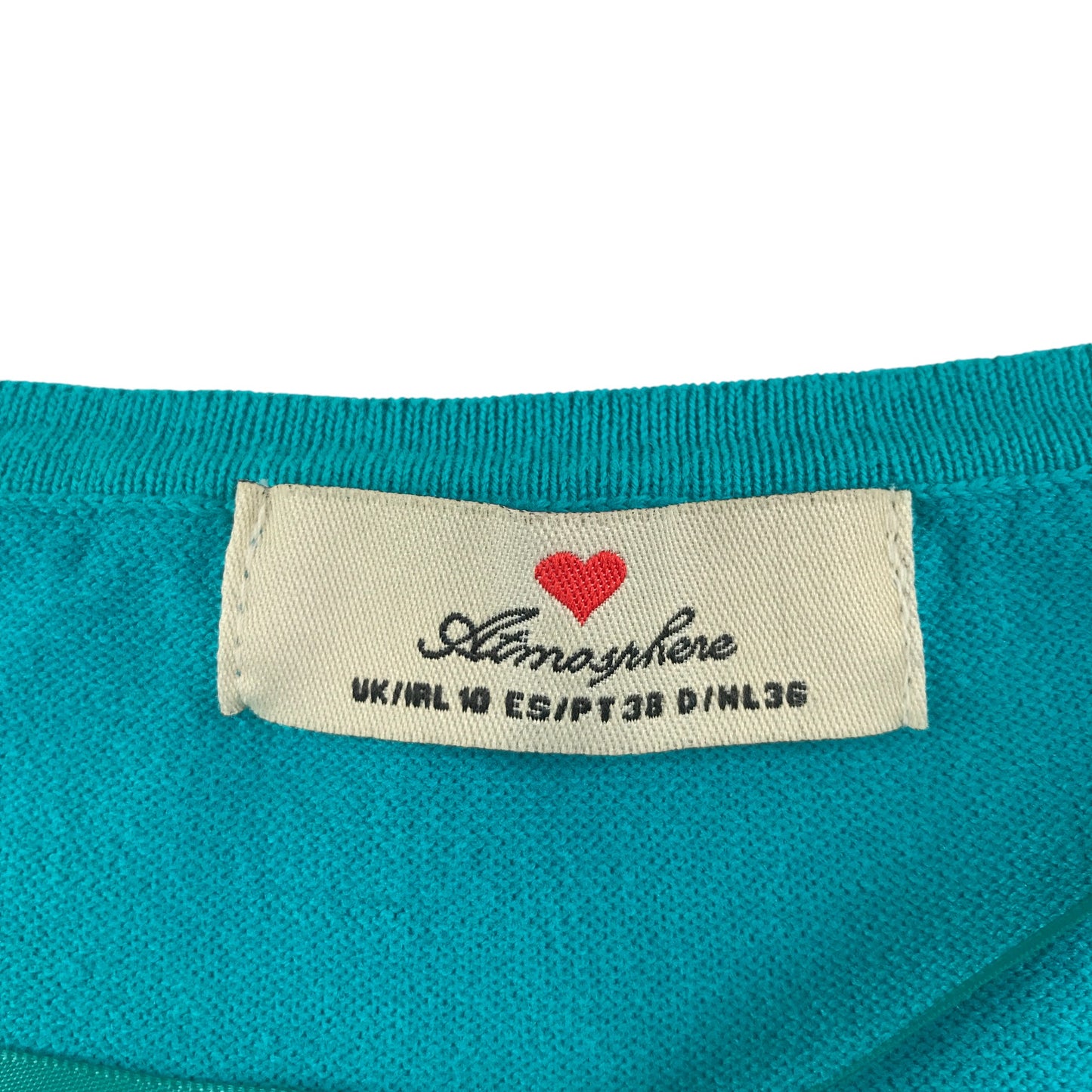 Primark Atmosphere Knit Cardigan UK 10 Turquoise Button Up