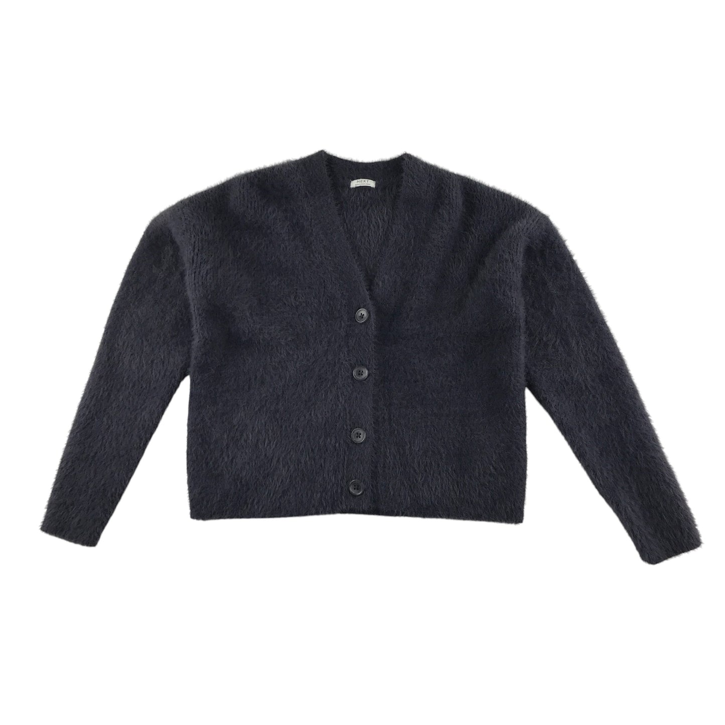 Next Cardigan 10-11 Years Black Button Up Fluffy