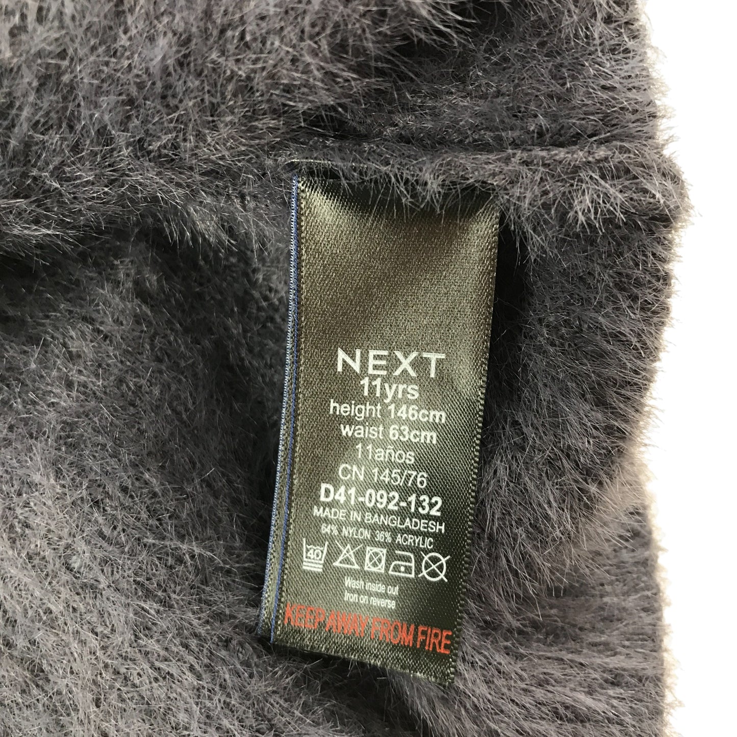 Next Cardigan 10-11 Years Black Button Up Fluffy