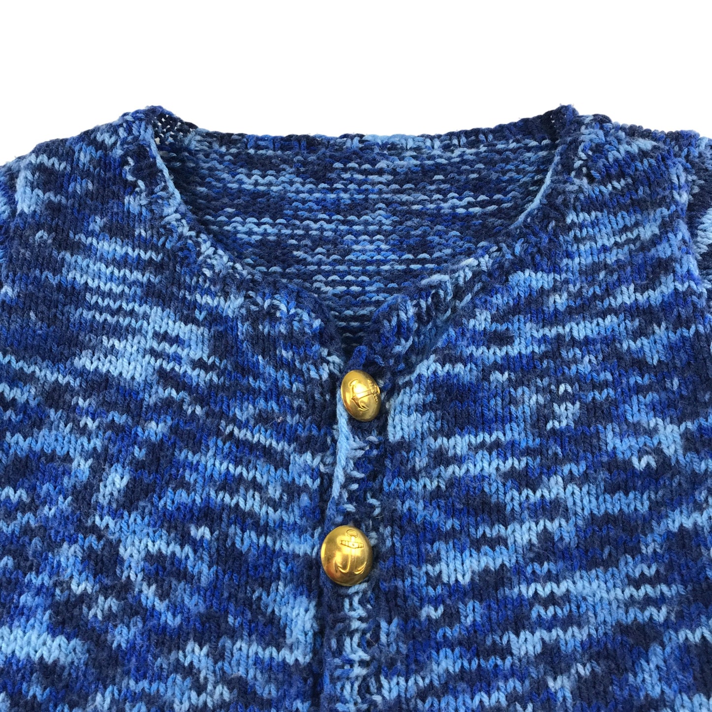 Handknitted Cardigan 10-12 Years Blue Button Up