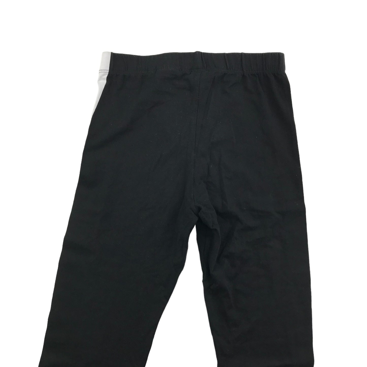 H&M Leggings Age 12 Black Side Panel Stripes Cotton Blend