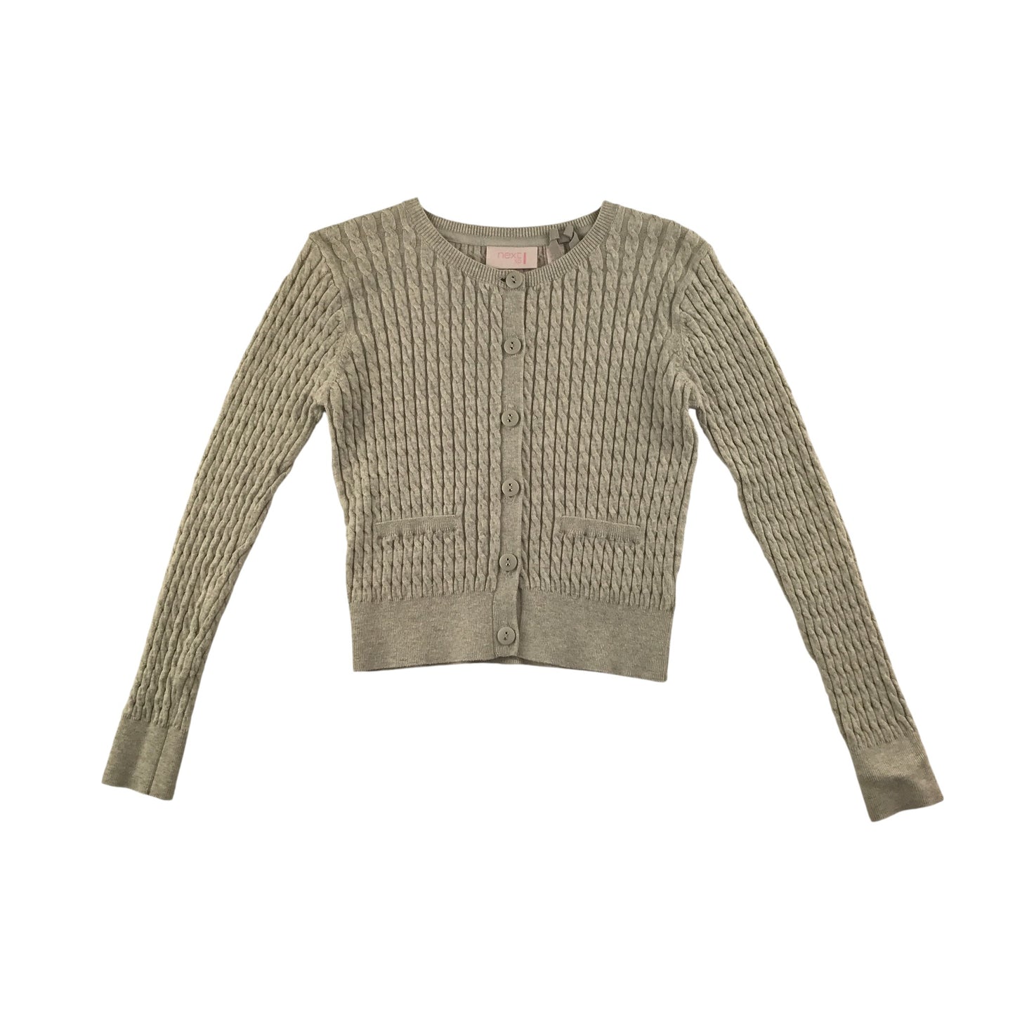 Next Cardigan 9-10 Years Beige Button Up Knit