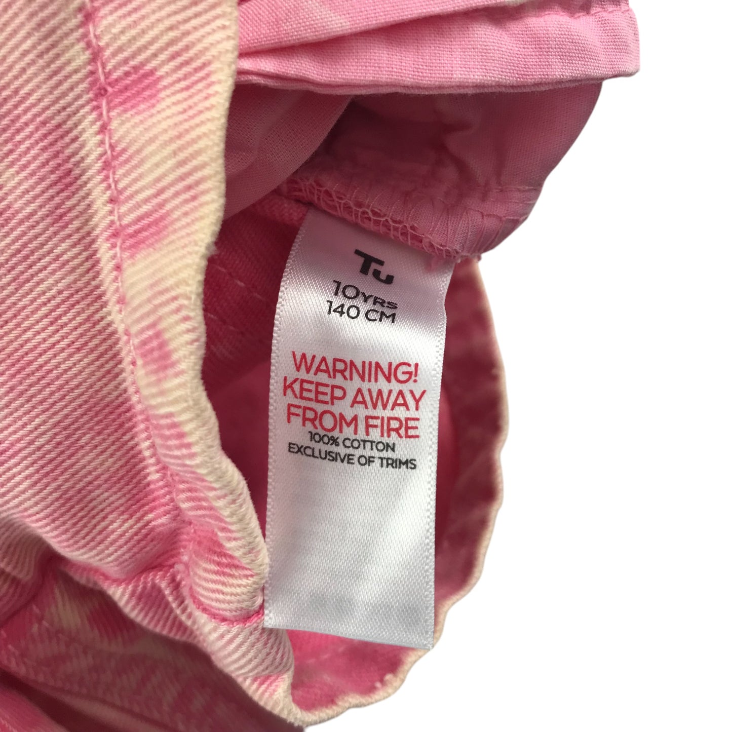 Tu dungaree shorts 9-10 years pink denim plain cotton