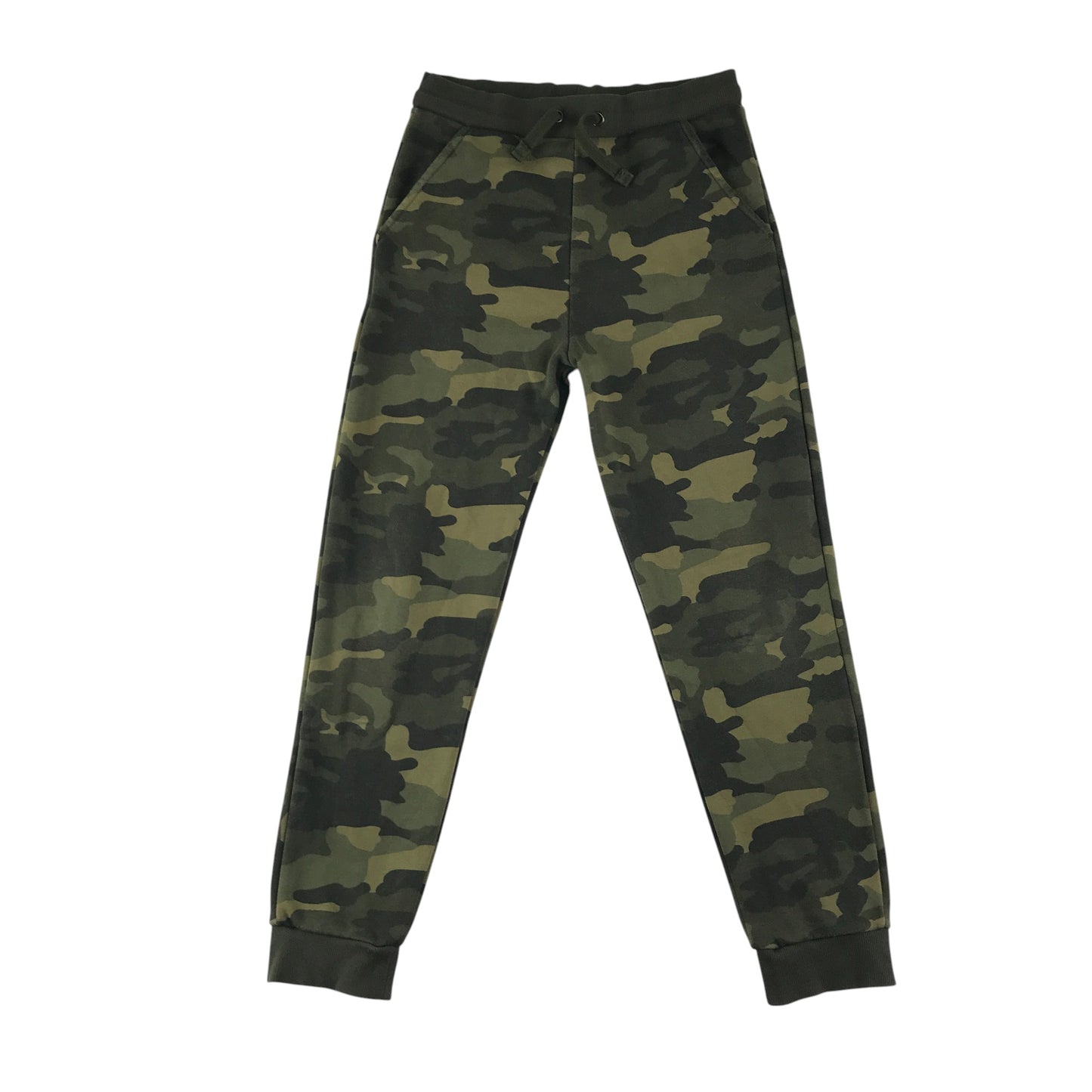 M&S joggers 10-11 years khaki green camo print cuffed legs