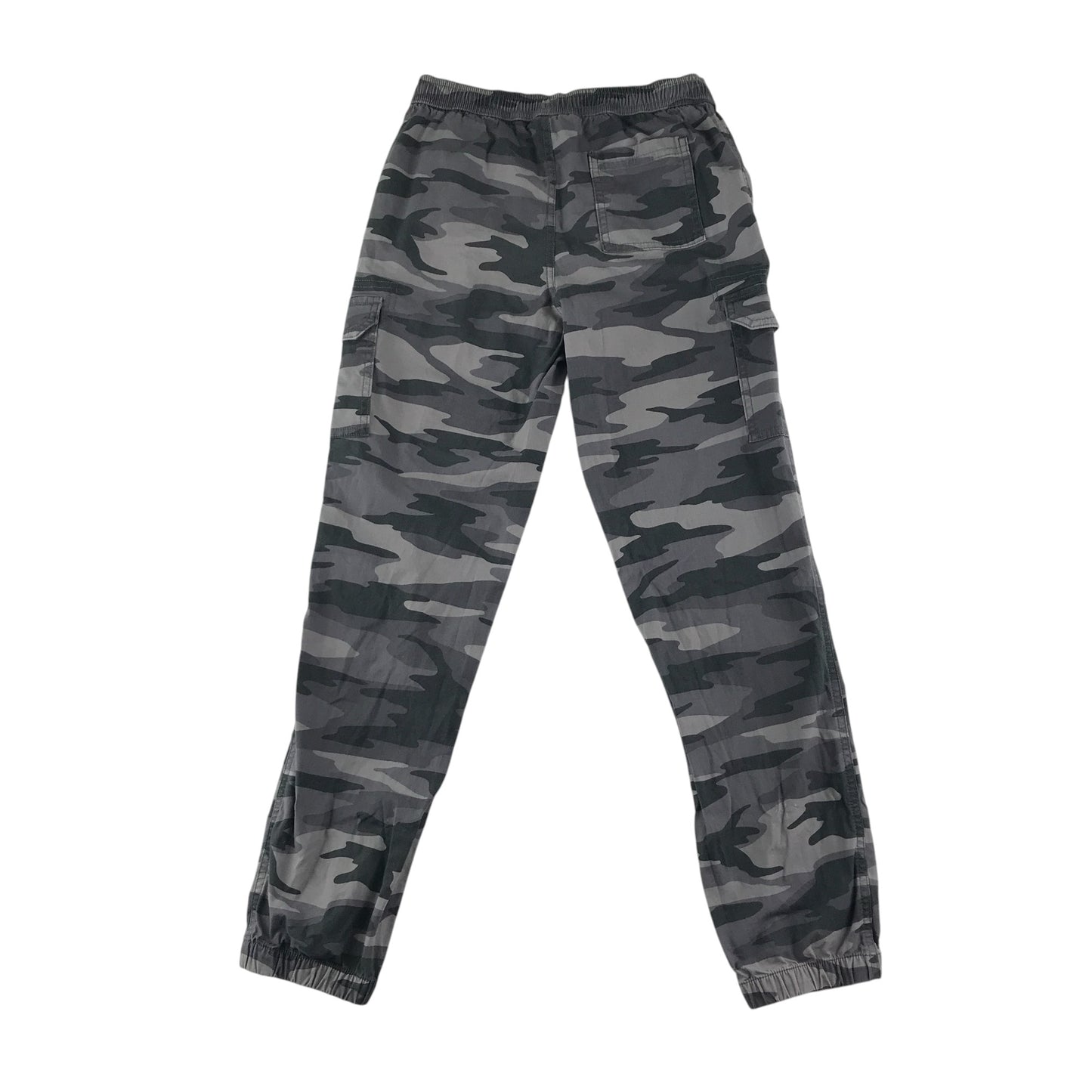 Lands End trousers 10-12 years grey camo print cargo style pull on