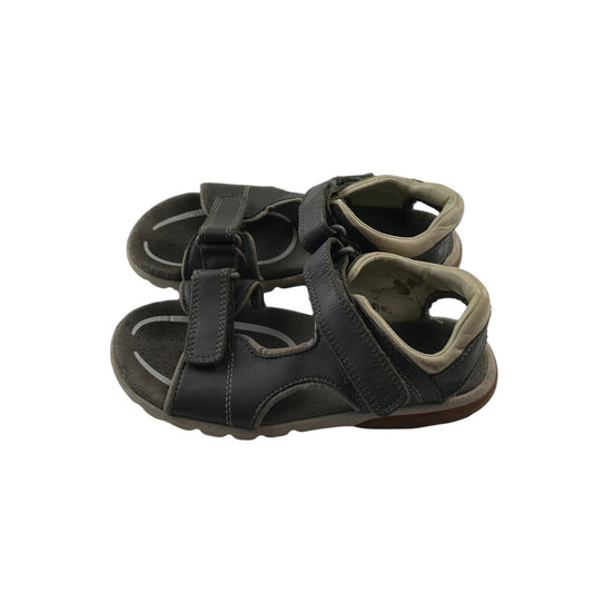 Clarks Sandals Shoe Size 12.5 Junior Grey Leather Style with Straps