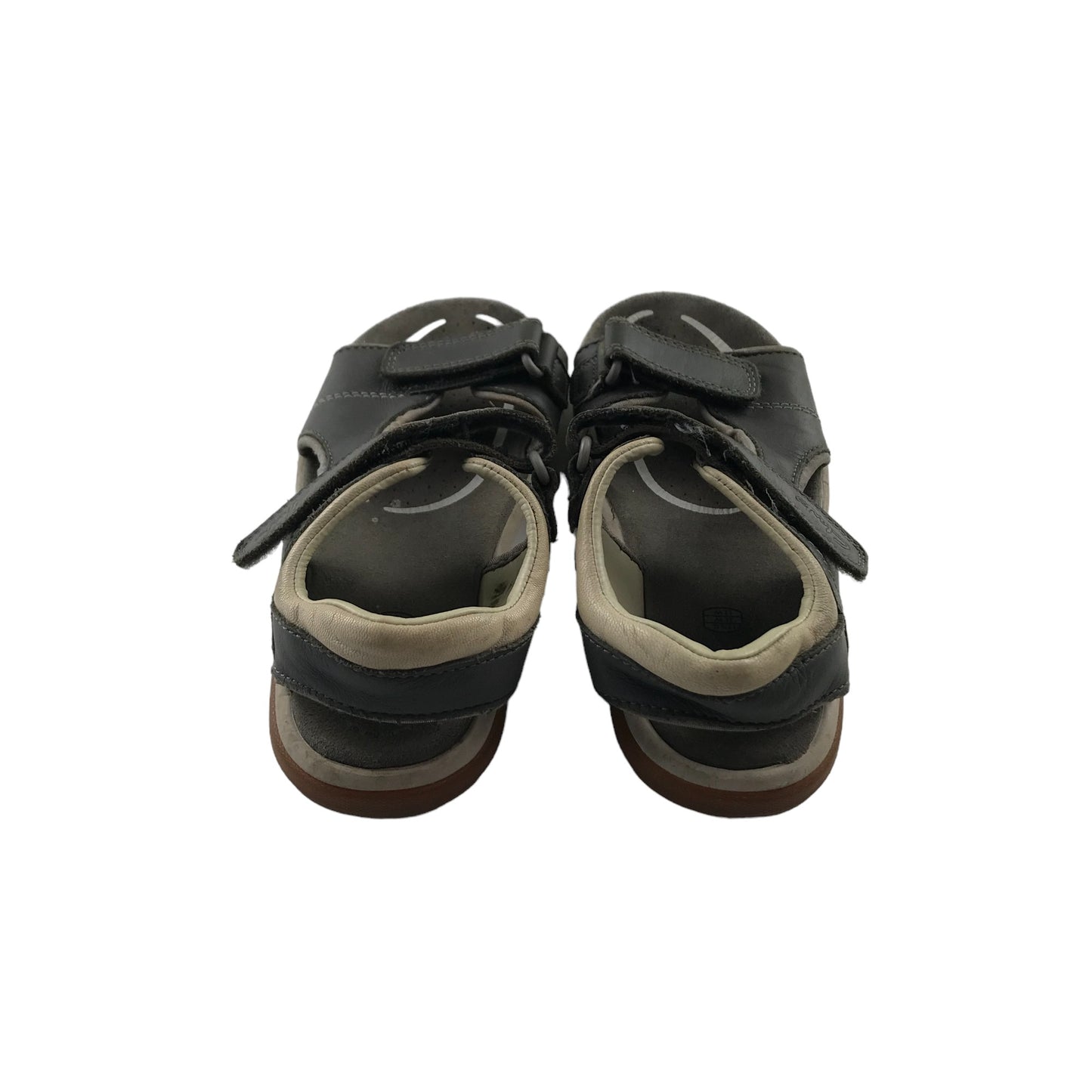 Clarks Sandals Shoe Size 12.5 Junior Grey Leather Style with Straps
