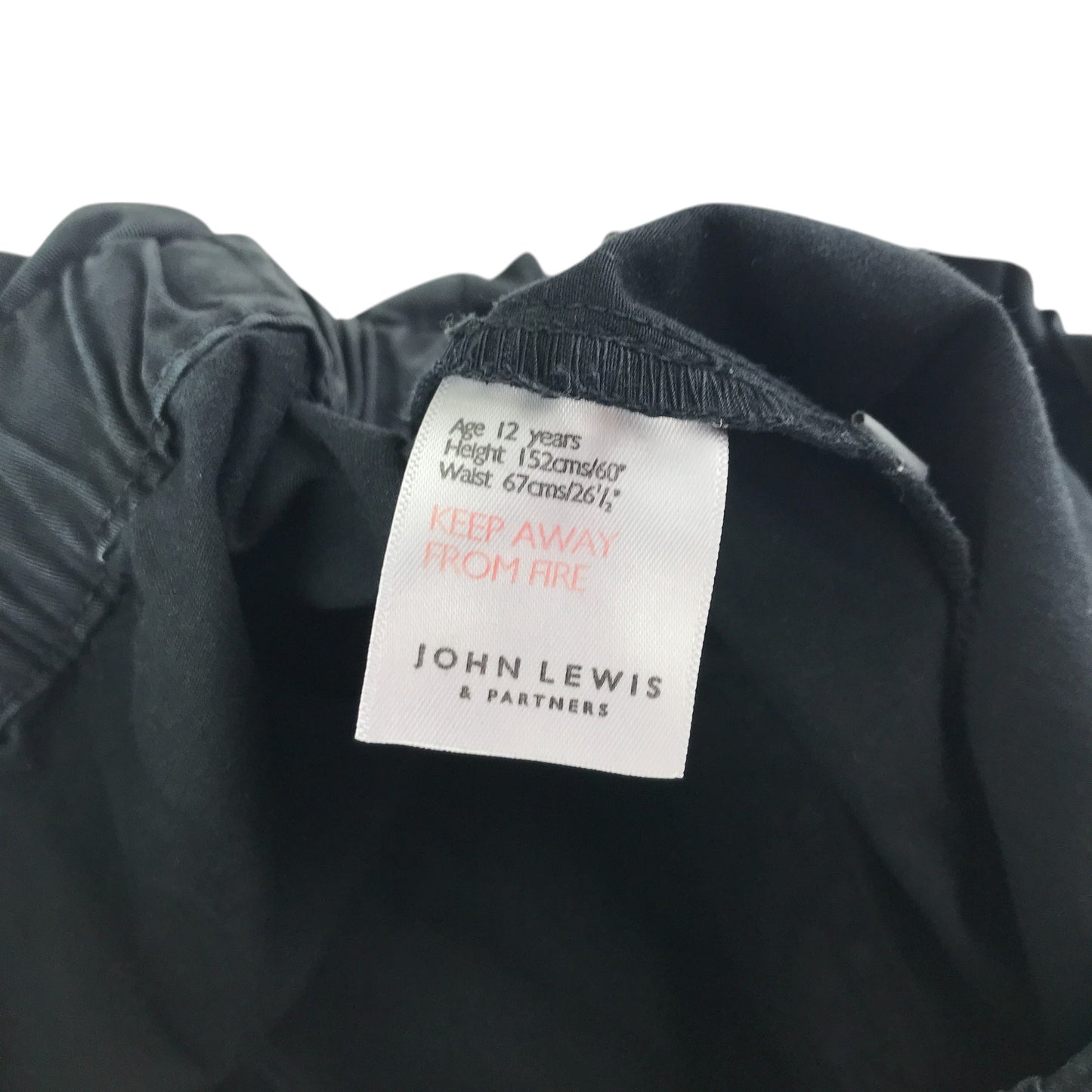 John Lewis trousers 11-12 years navy pull on cuffed legs