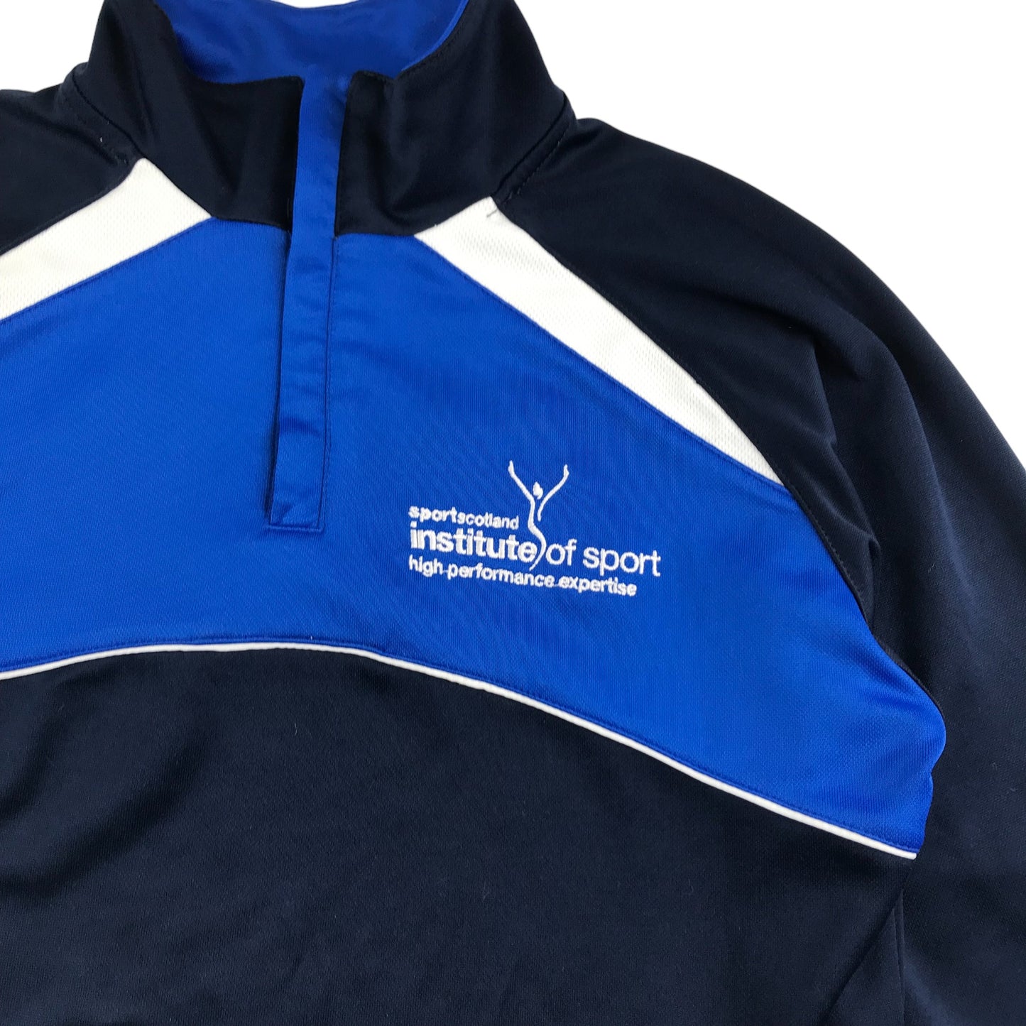 Sport Scotland Sweater Age 11-13 Navy and Blue Half Zipper Top