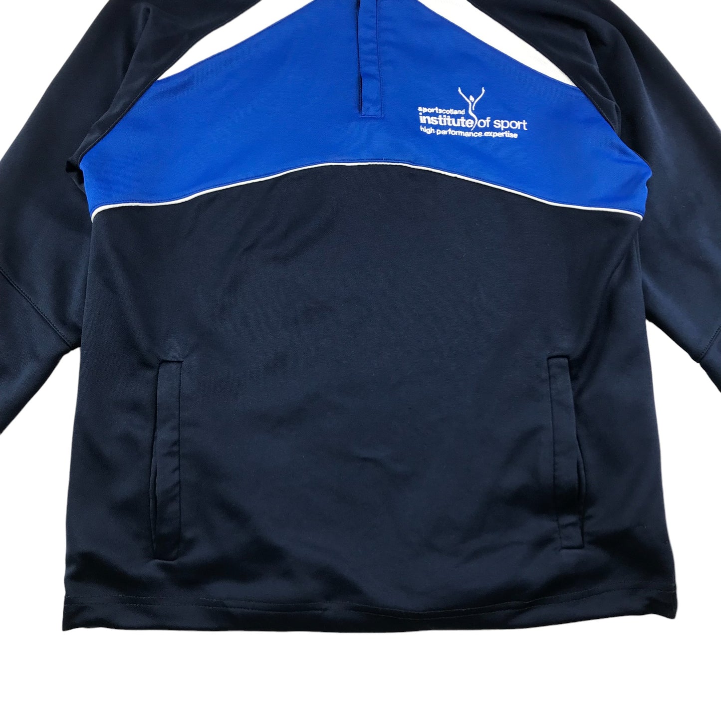Sport Scotland Sweater Age 11-13 Navy and Blue Half Zipper Top
