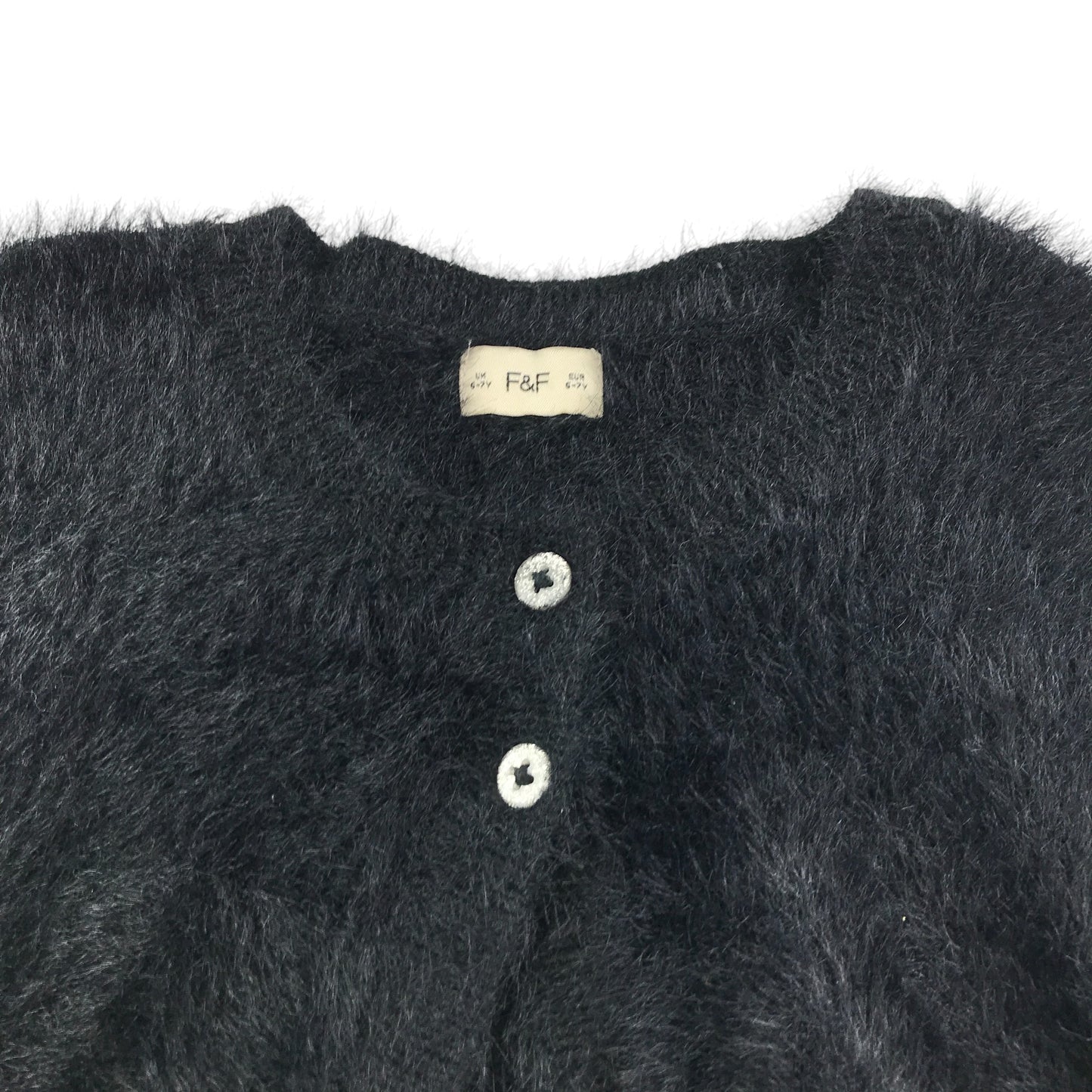 F&F Cardigan 6-7 Years Black Button Up