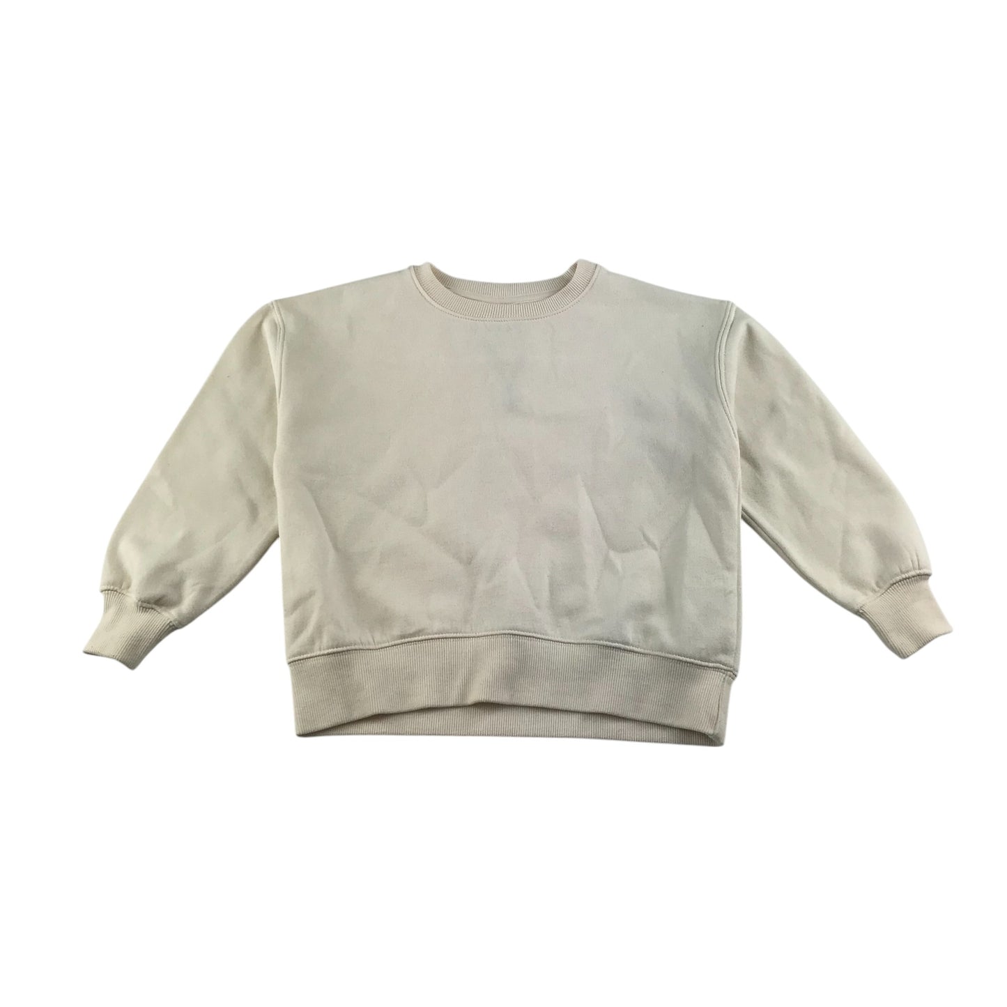 Zara sweater 6-7 years white plain crewneck jersey