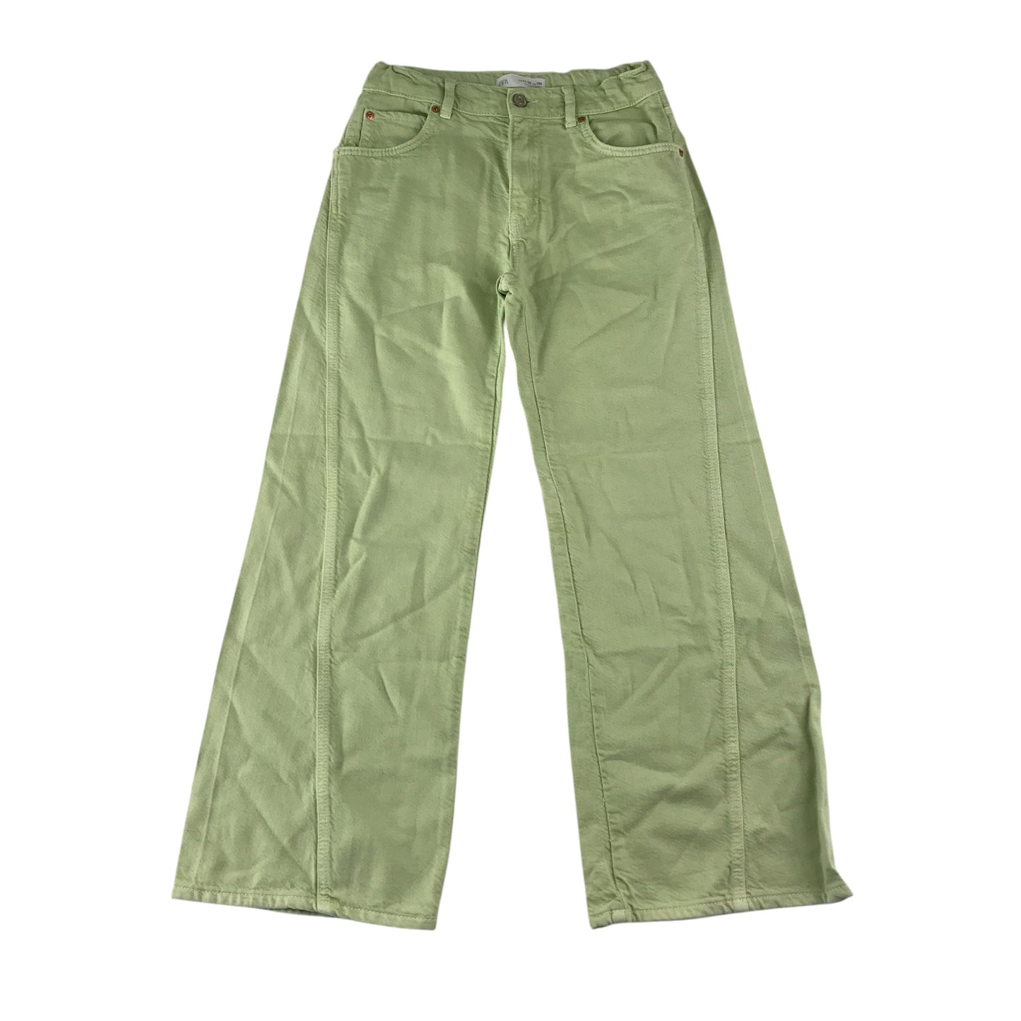 Zara jean 11-12 year pale lime adjustable waist straight leg