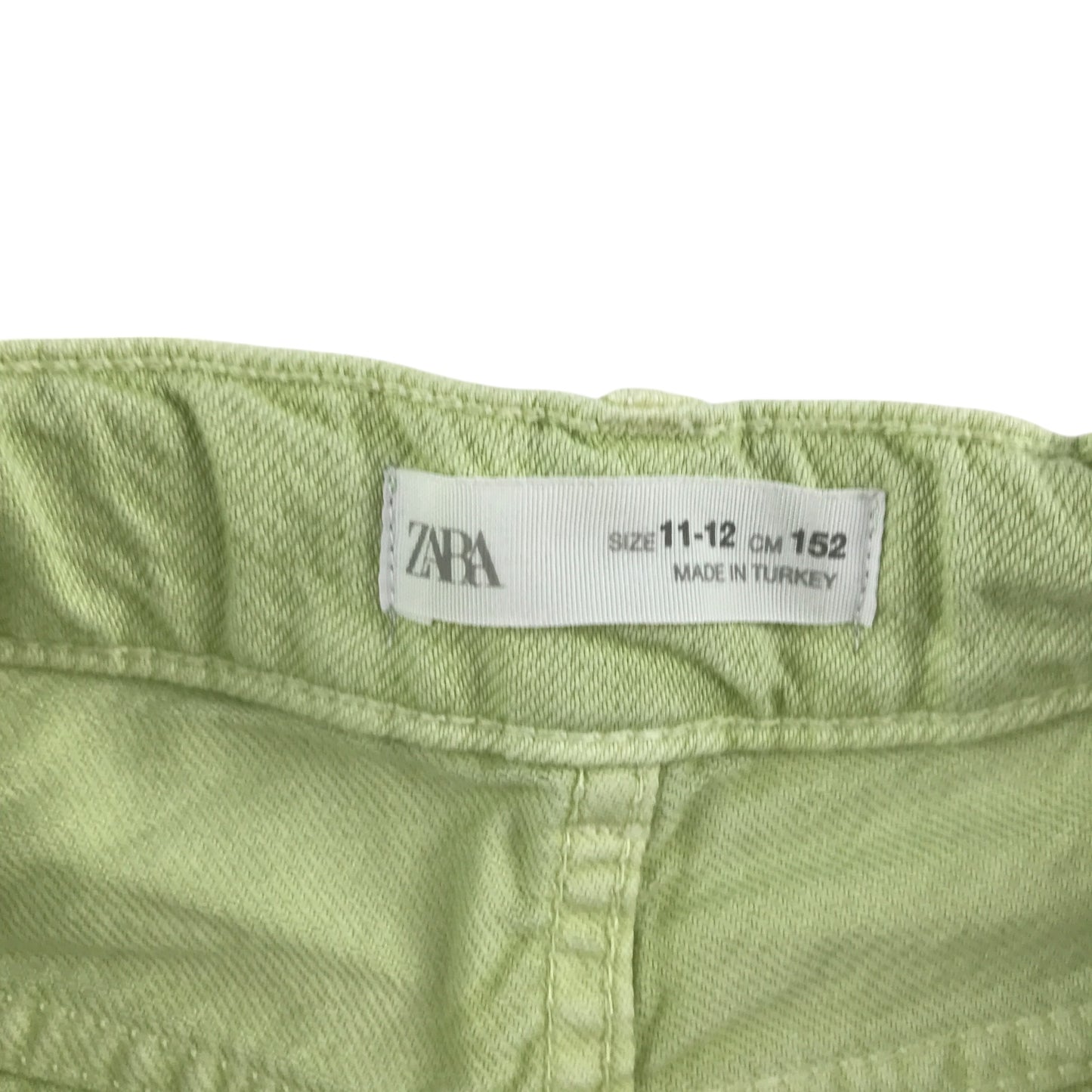 Zara jean 11-12 year pale lime adjustable waist straight leg