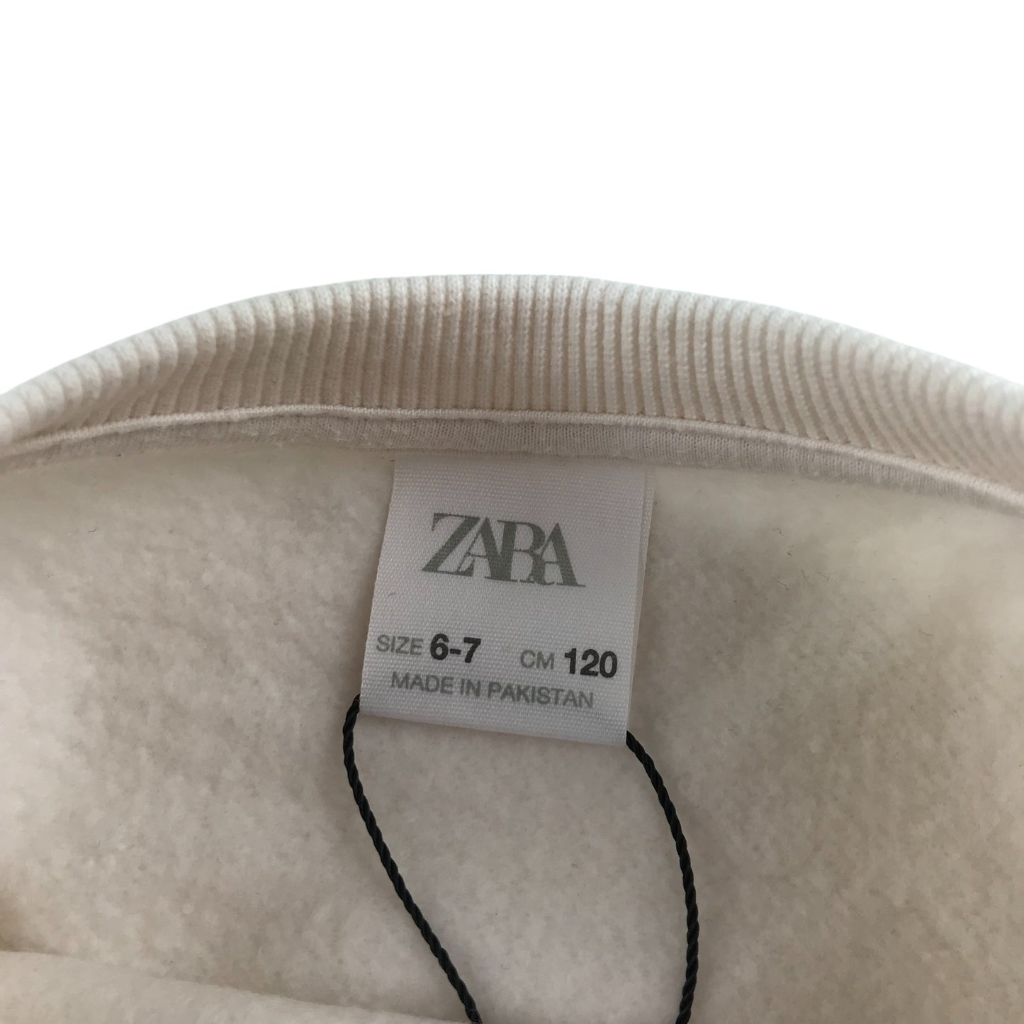 Zara sweater 6-7 years white plain crewneck jersey