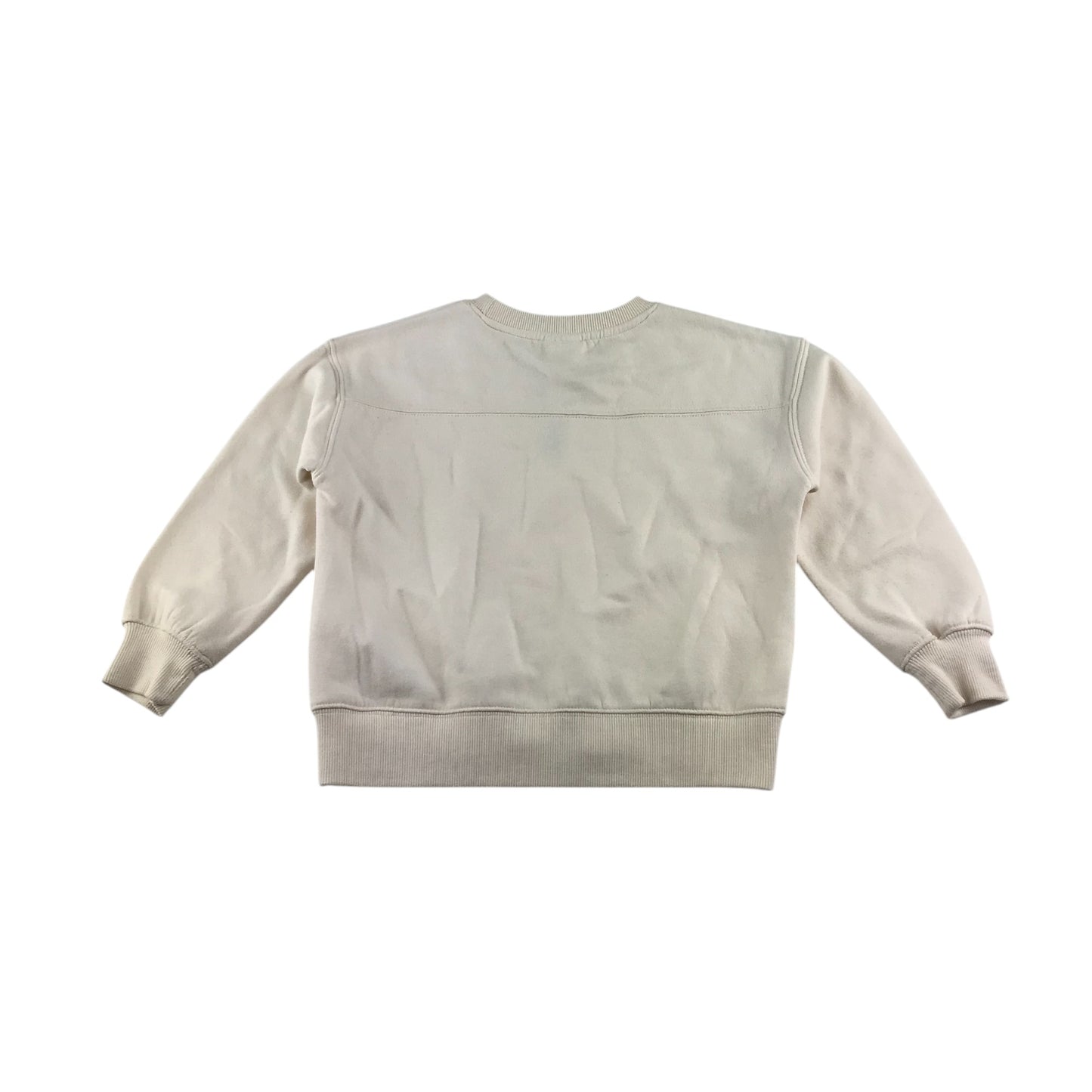 Zara sweater 6-7 years white plain crewneck jersey
