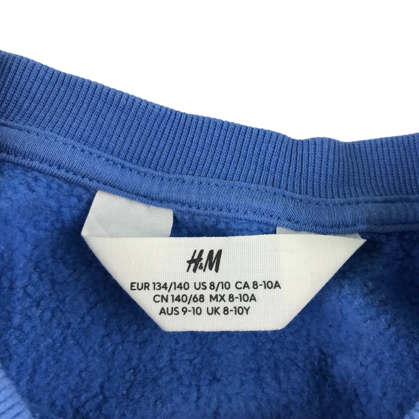 H&M sweater 9-10 years blue plain crewneck jersey