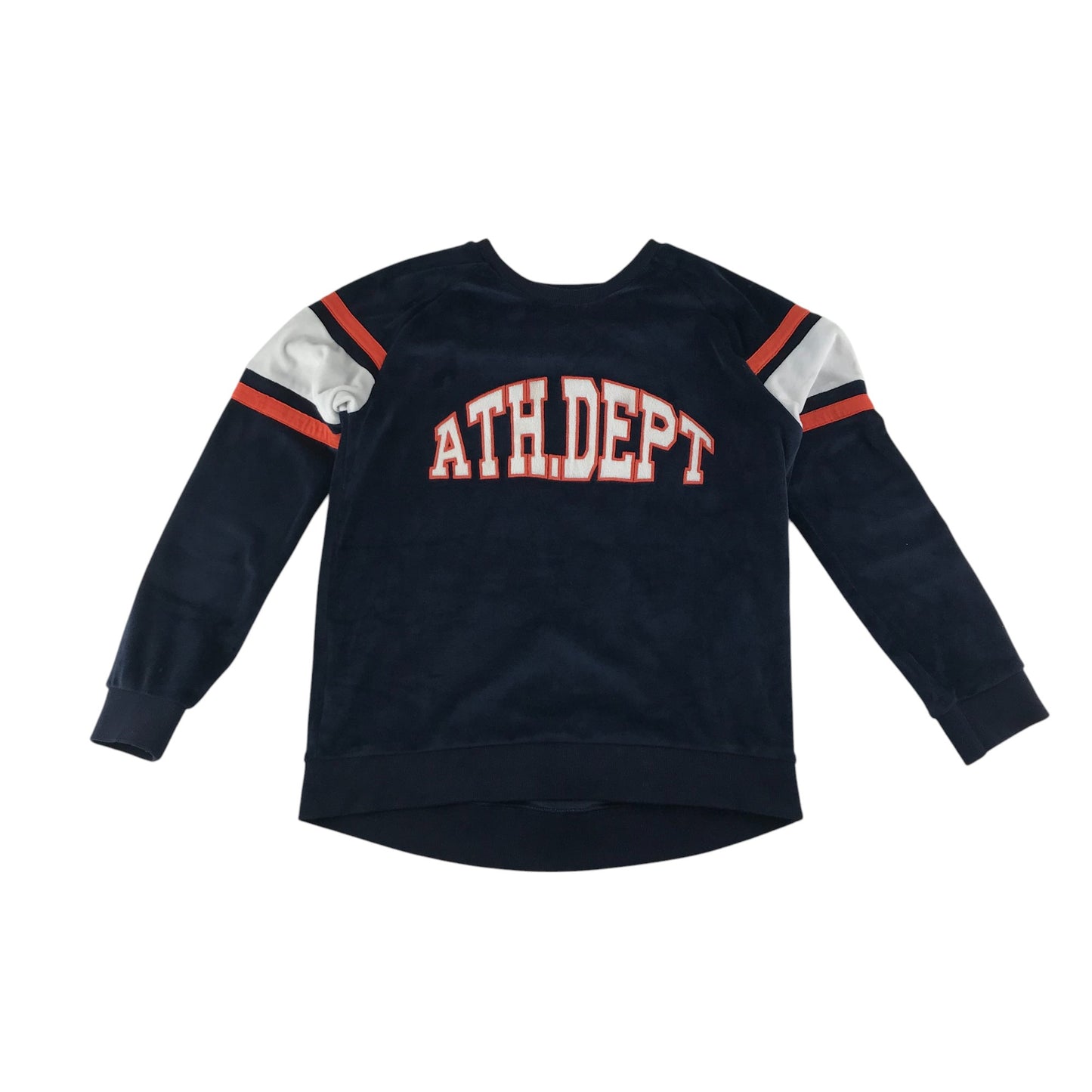 M&S Sweater 11-12 years navy fluffy soft material graphic design