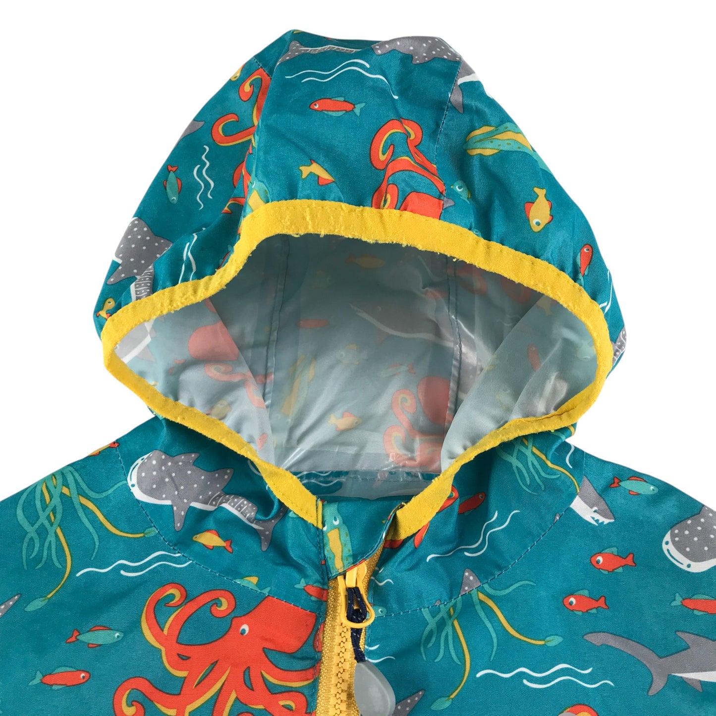 Frugi light jacket 5-6 years blue octopus ocean print