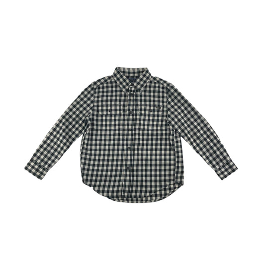 Ralph Lauren Shirt Age 6 Black and White Checked Long Sleeve Button Up Cotton