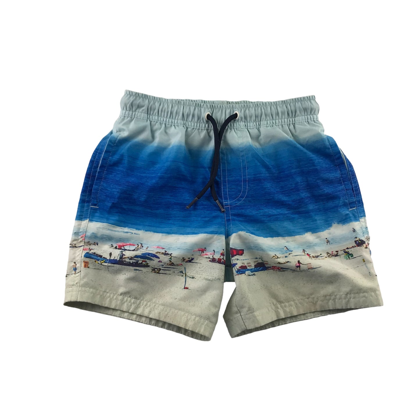 M&S swim trunks 7-8 Blue Beach Photo Graphic