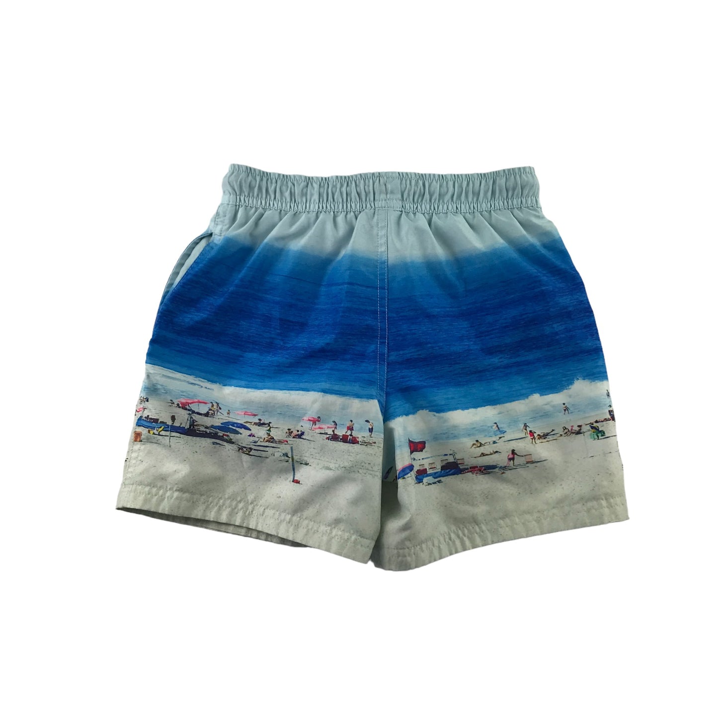M&S swim trunks 7-8 Blue Beach Photo Graphic