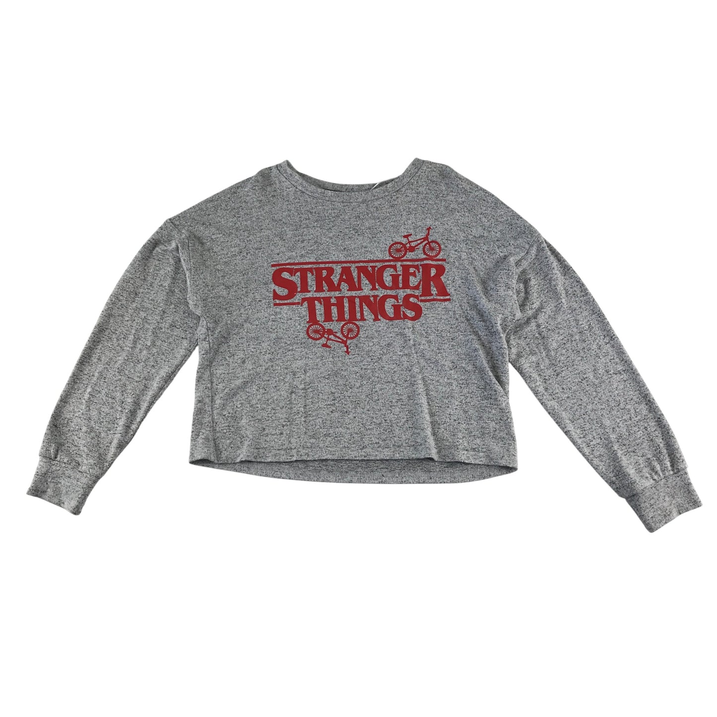 Primark Pyjamas Sweater women's S grey Netflix Stranger Things cropped