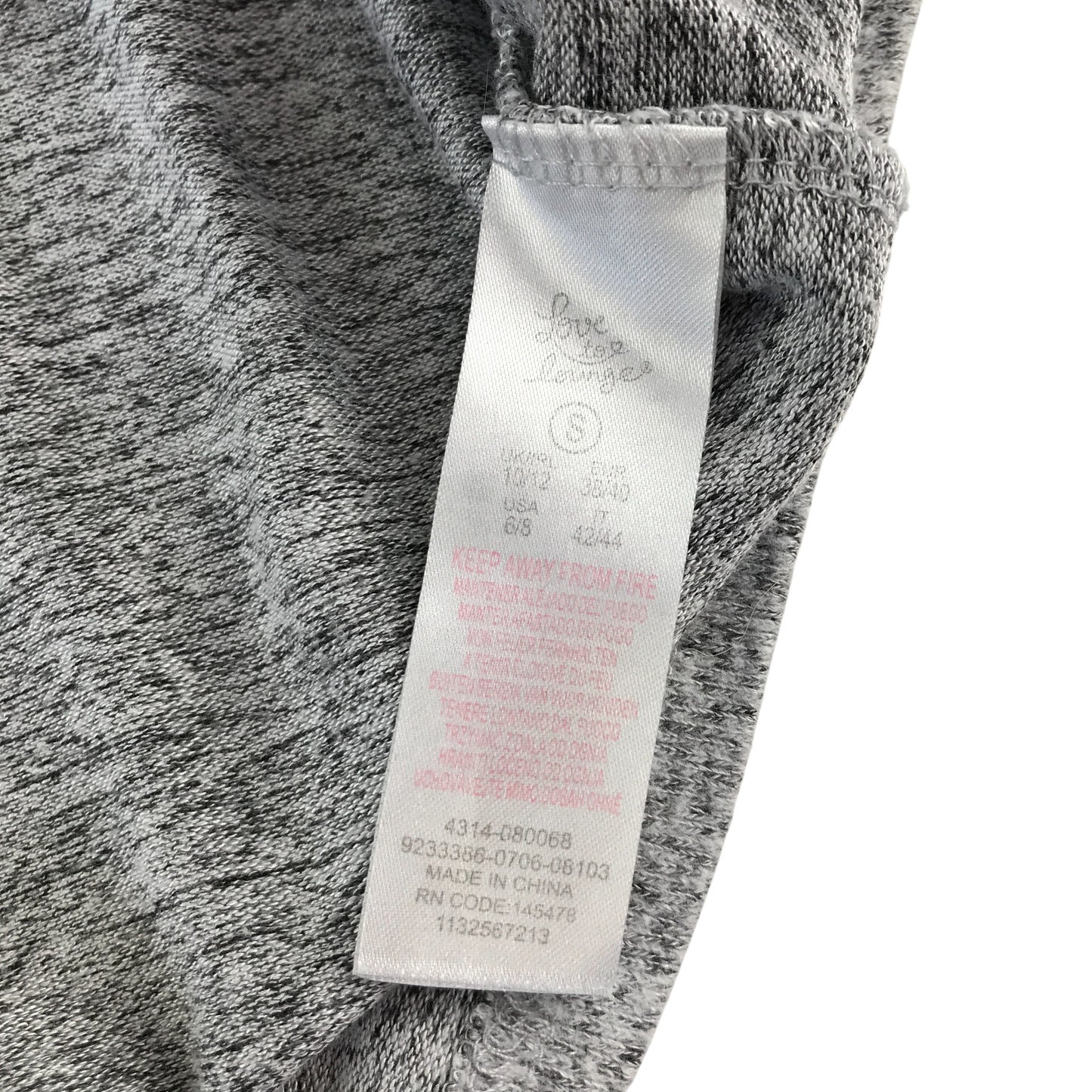 Primark Pyjamas Sweater women's S grey Netflix Stranger Things cropped