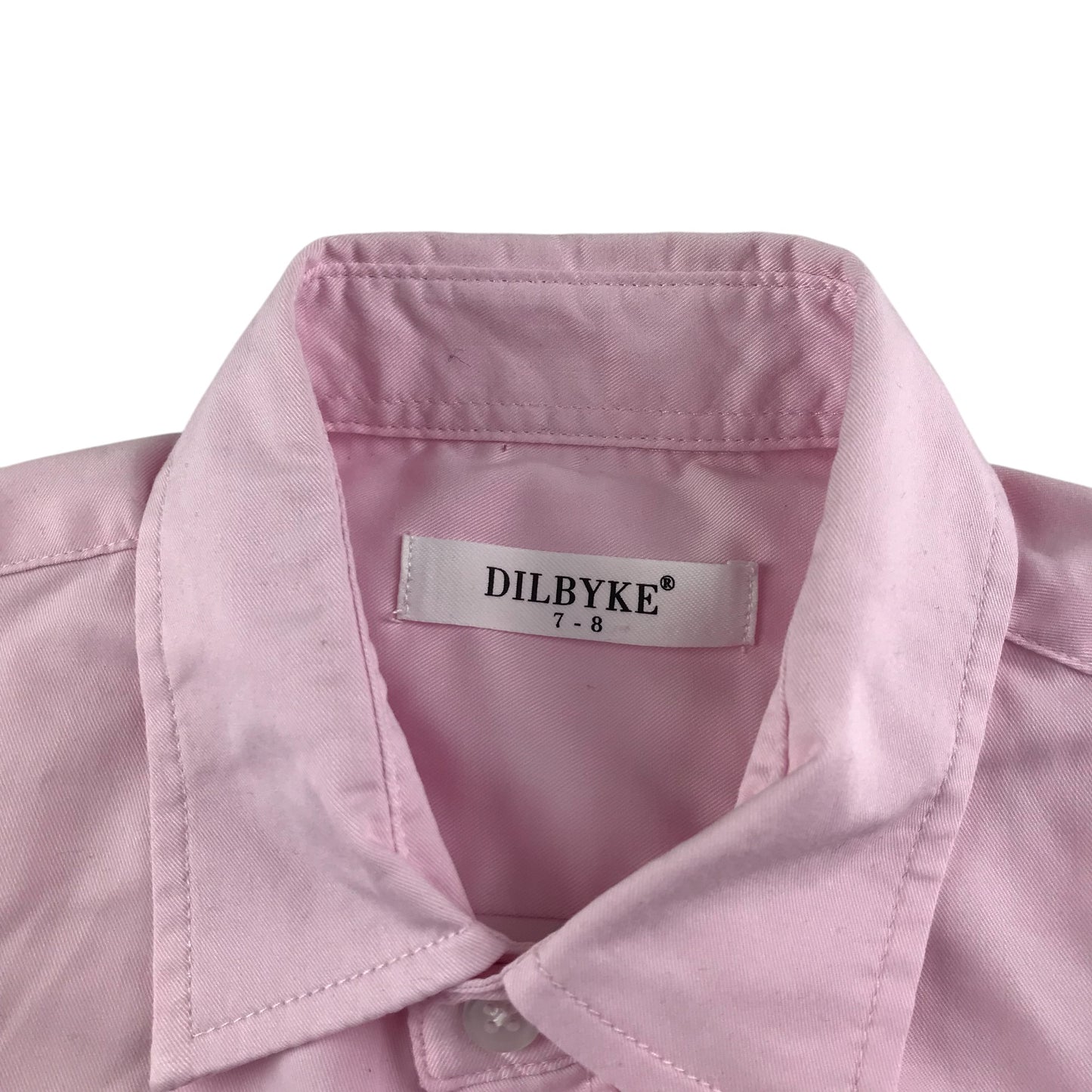 Dilbyke shirt 7-8 years pink plain button up