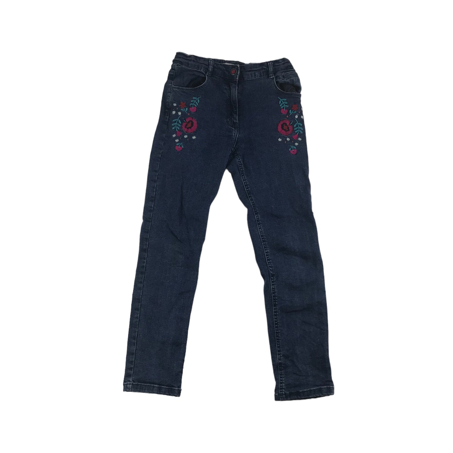 Ou Pareil Jeans Age 9-10 Blue Floral Embroidered