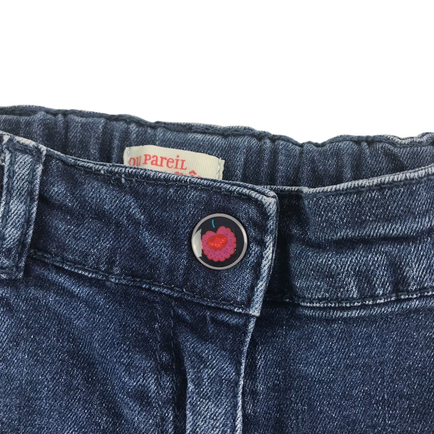 Ou Pareil Jeans Age 9-10 Blue Floral Embroidered
