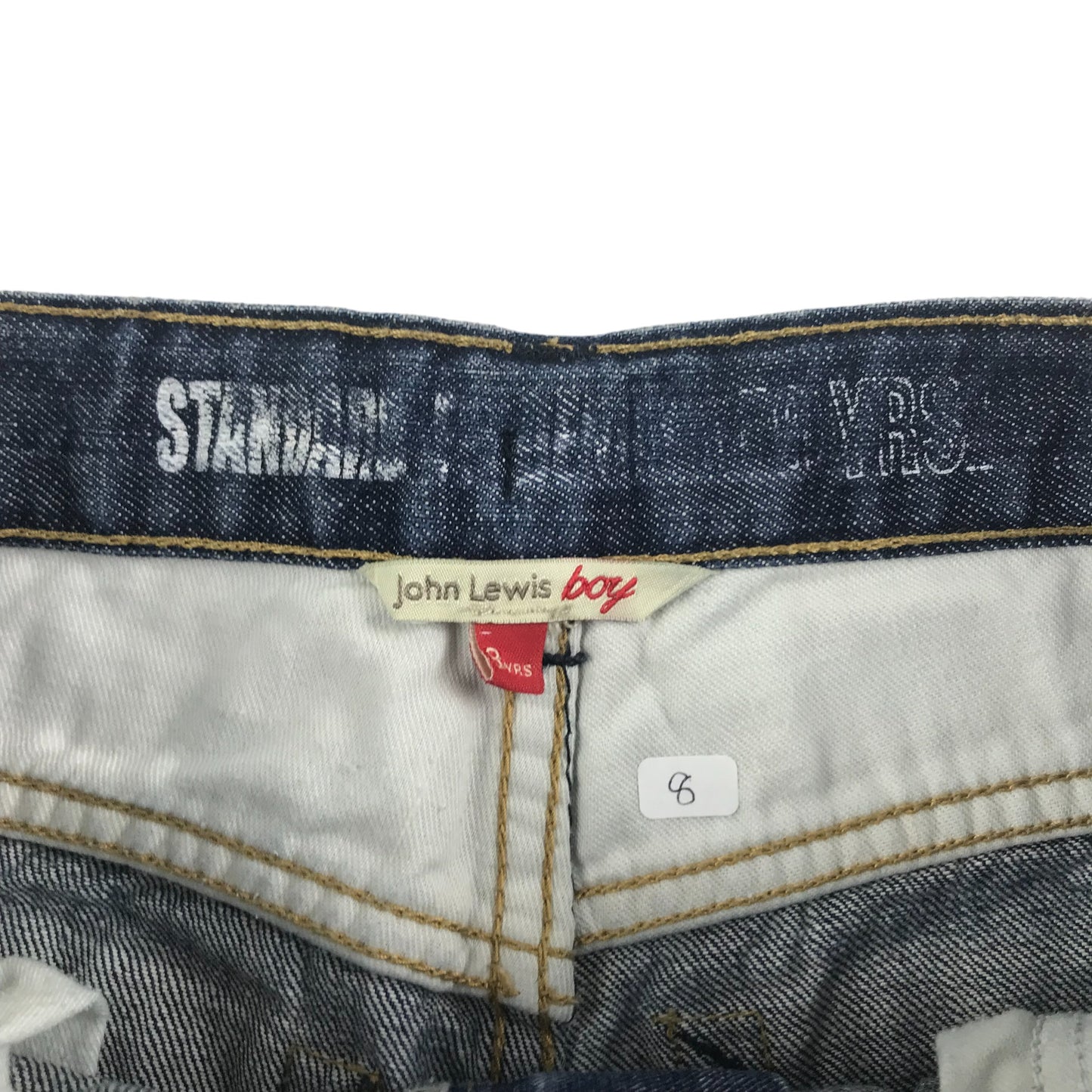 John Lewis Jeans Age 8 Blue Standard Fit Wide Leg