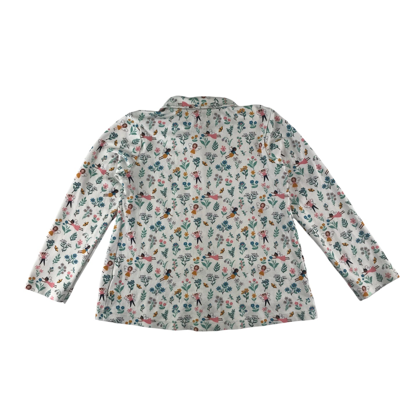 Frugi pyjama set 8-9 years white floral and fairy print cotton