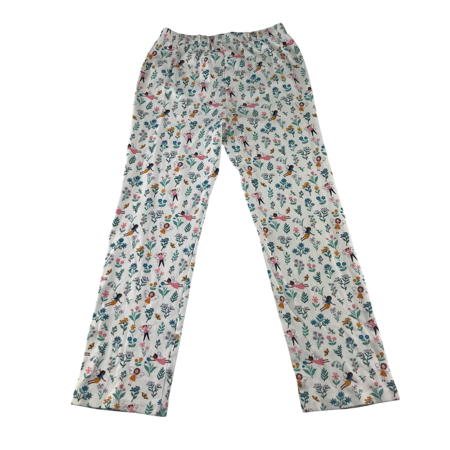 Frugi pyjama set 8-9 years white floral and fairy print cotton