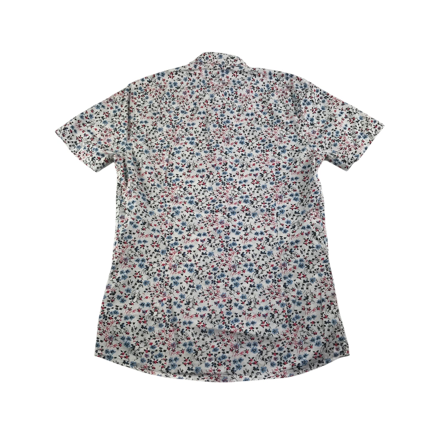 Next shirt men's XS years white floral print design cotton
