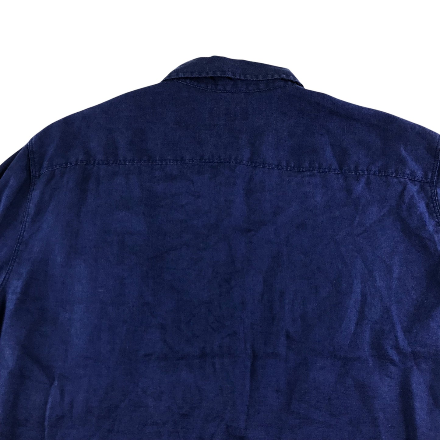 Next shirt men's M years navy plain button up linen