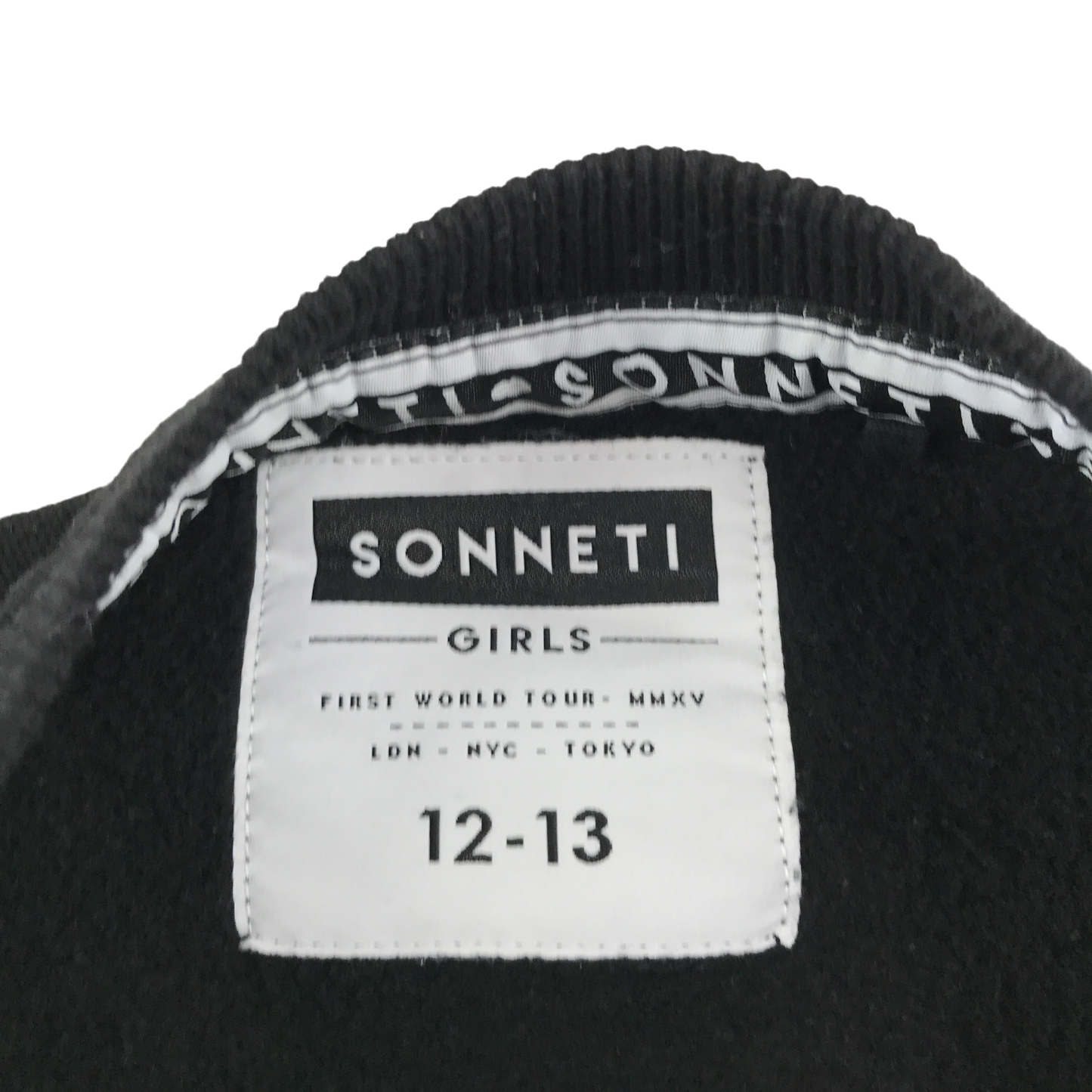 Sonneti Jumper 12-13 Years Black Love Heart Print