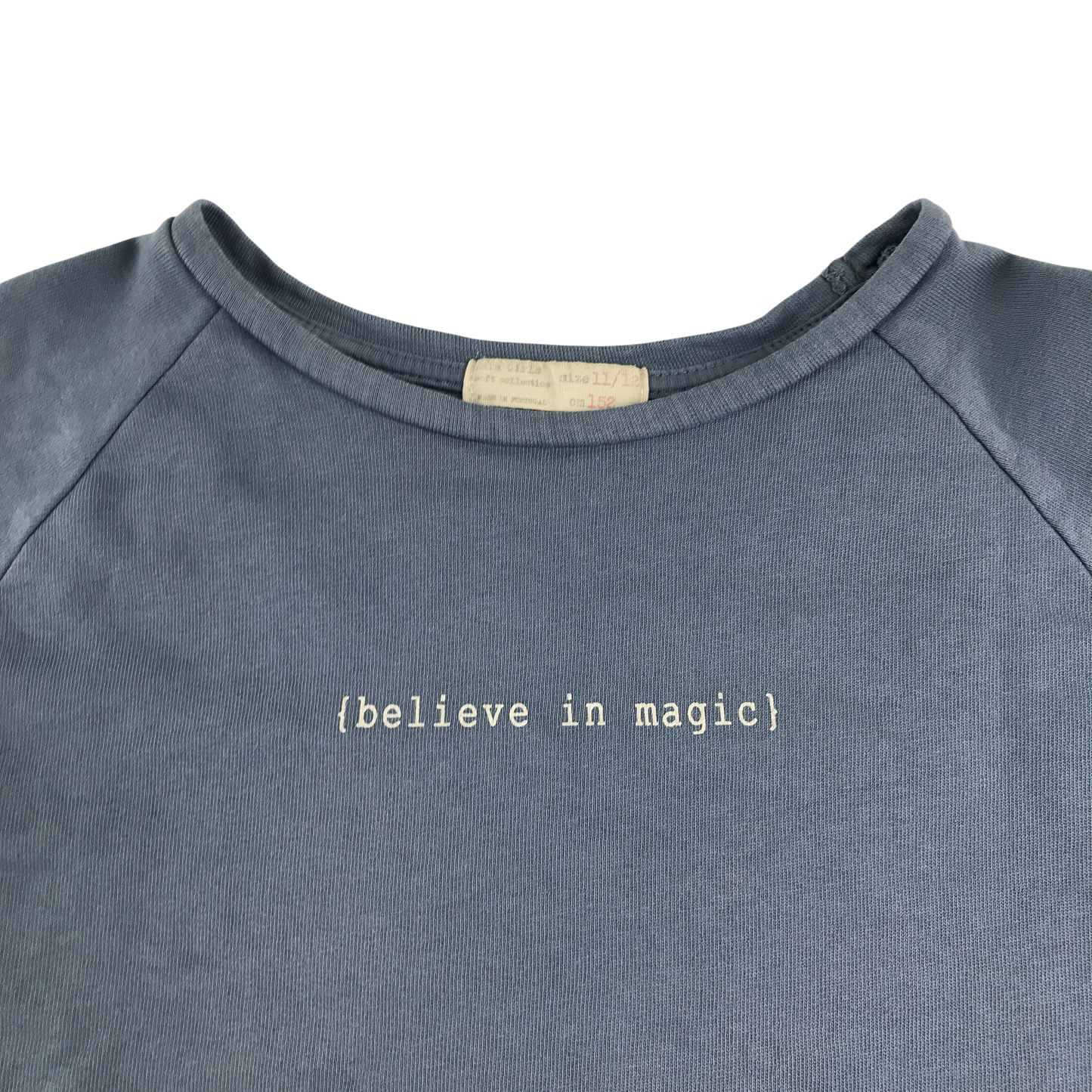 Zara Jumper 11-12 Years Blue with Text Cotton